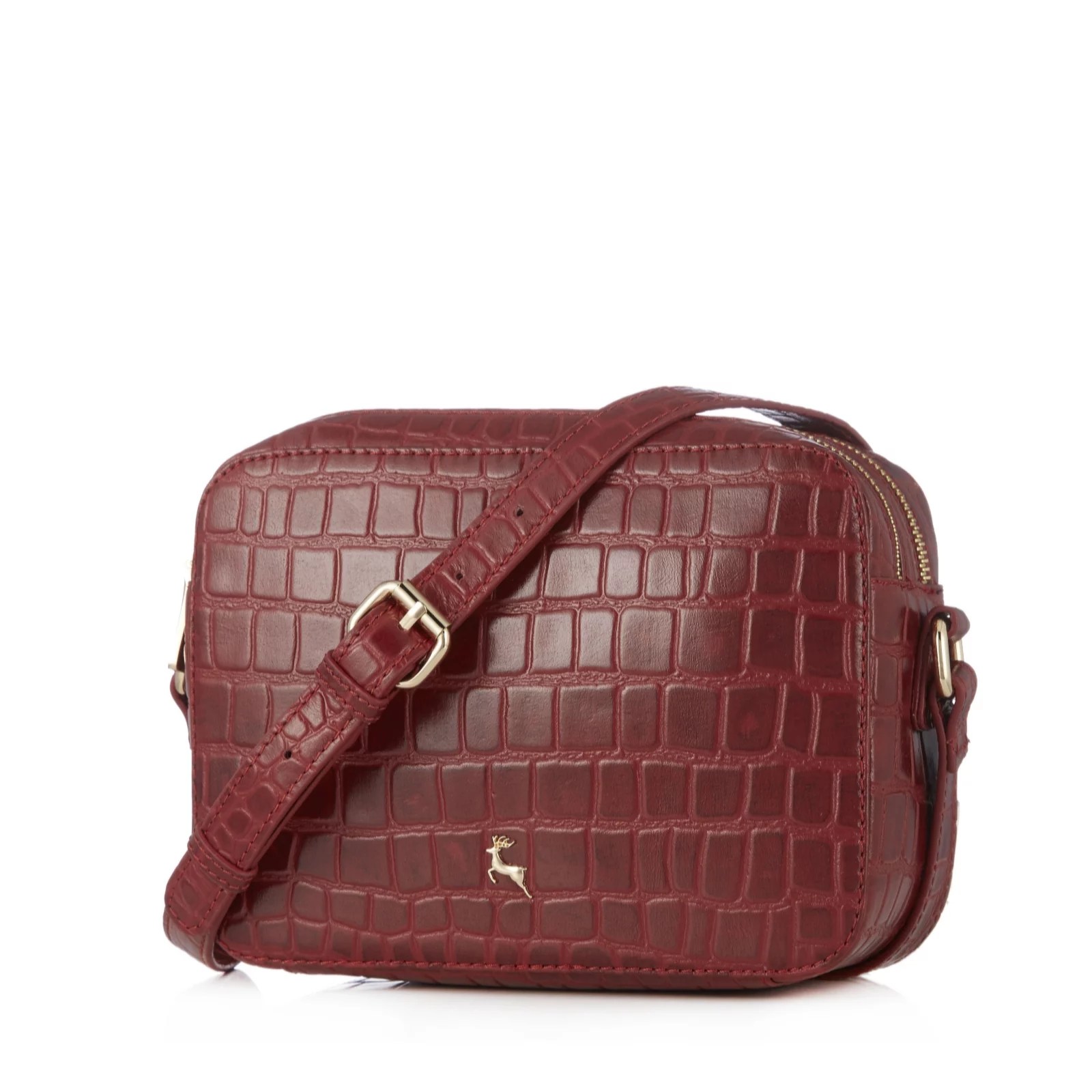 Ashwood Leather Square Double Compartment Crossbody Bag QVC UK