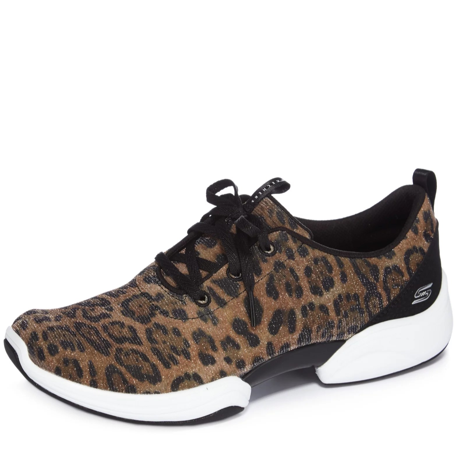 Skechers SkechLab Leopard Print Lace Up Slip On Trainer QVC UK