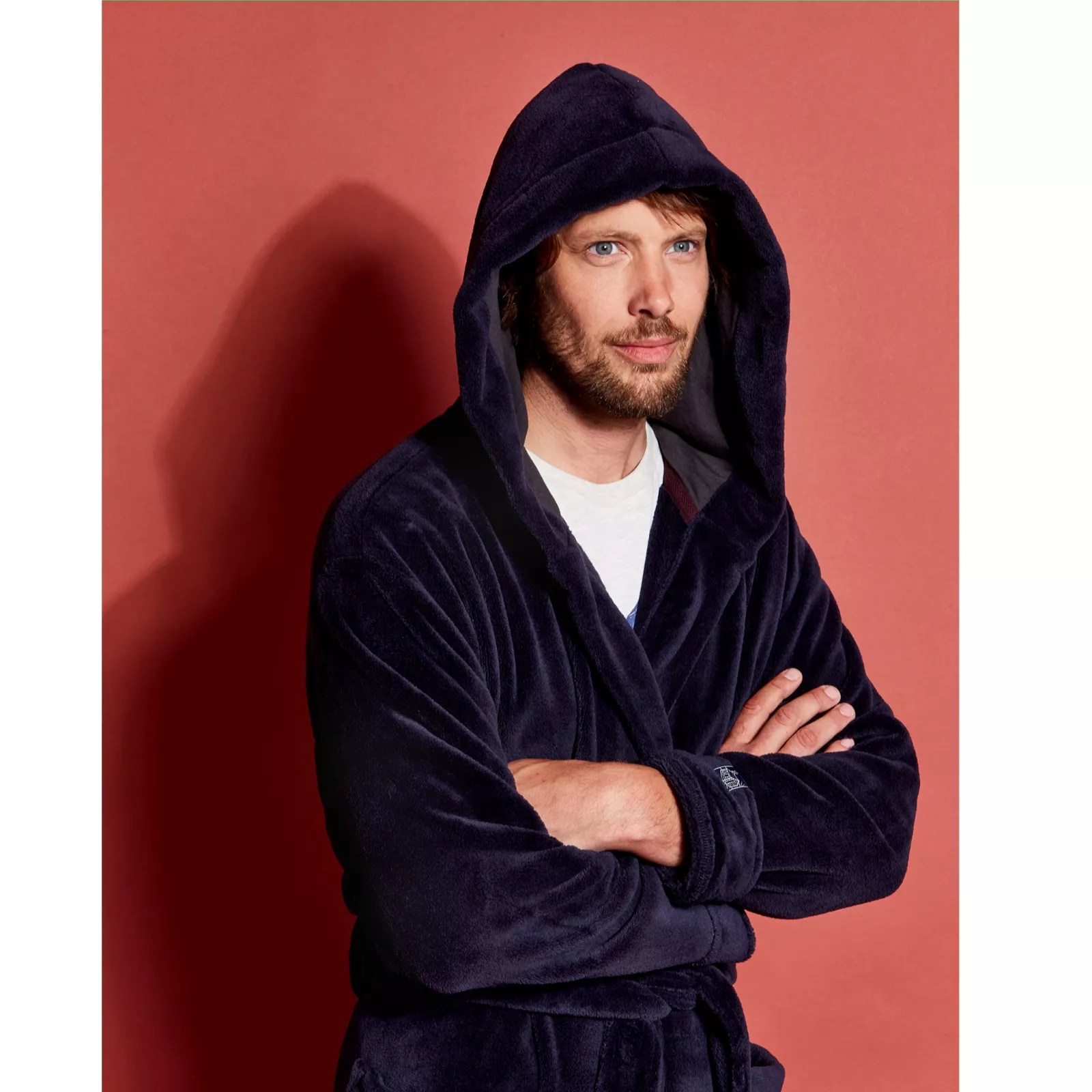 Joules Mens Cosytime Hooded Dressing Gown QVC UK