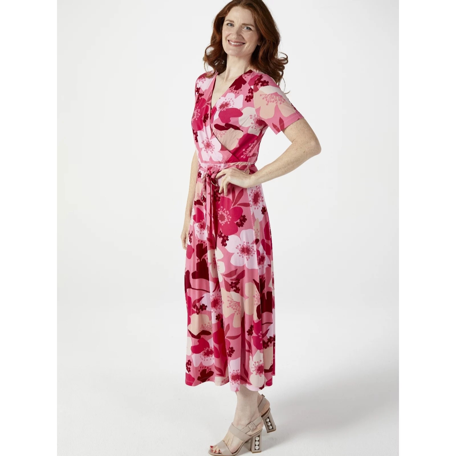 Du Jour Wrap Front Printed Maxi Dress Petite QVC UK
