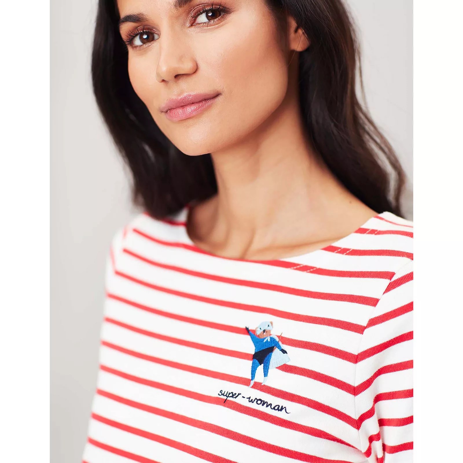 Joules Harbour Top Embroidery Detail QVC UK
