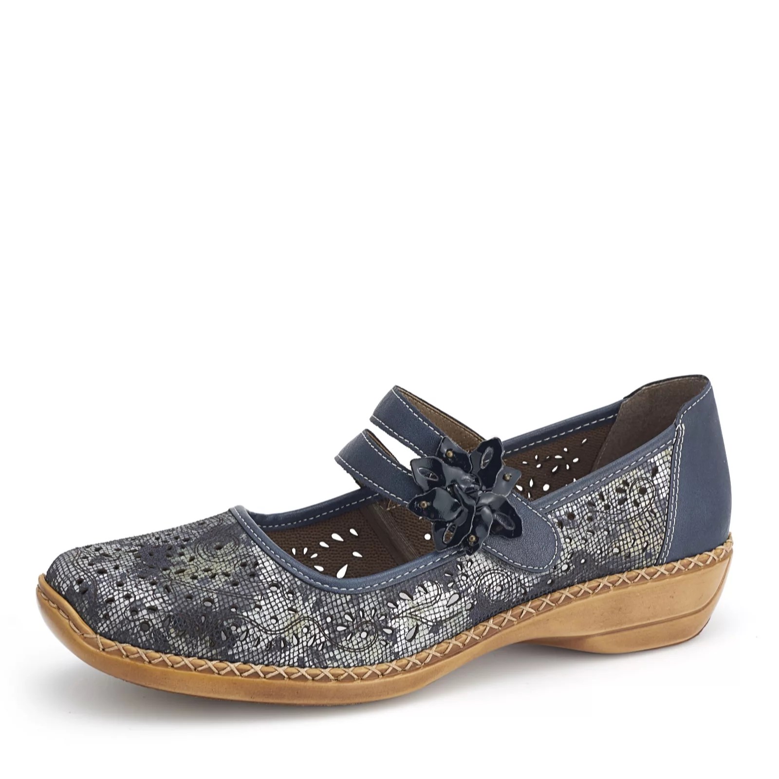 Outlet Rieker Metallic Double Strap Mary Jane Shoe QVC UK