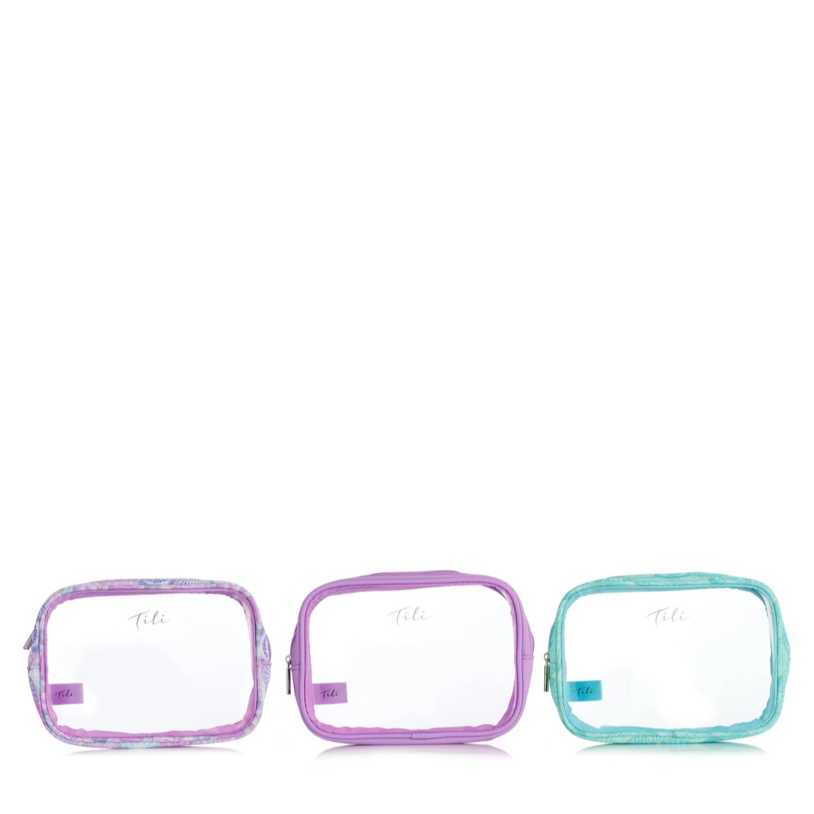 Tili Set of 3 Shell Print Cosmetic Bags QVC UK