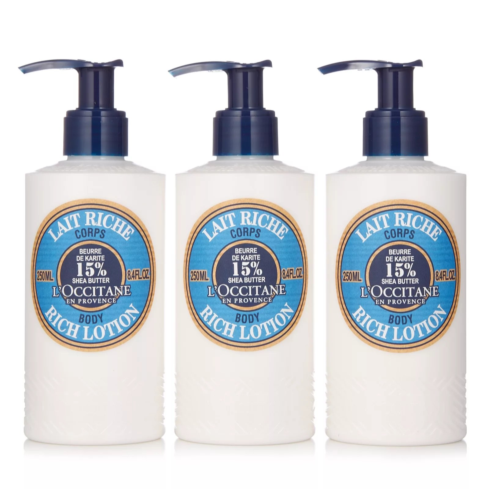L'Occitane Ultra Rich Shea Body Lotion 250ml Trio QVC UK