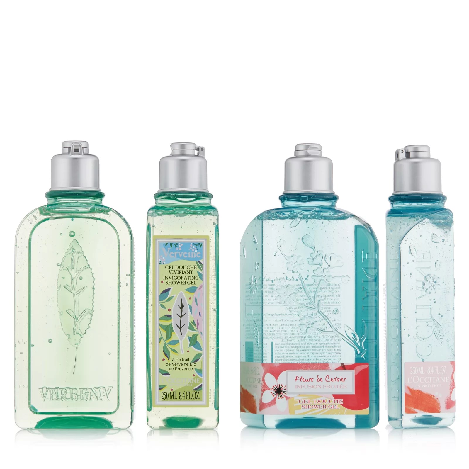 L'Occitane Fresh & Floral 4 Piece Shower Gel Collection 250ml QVC UK