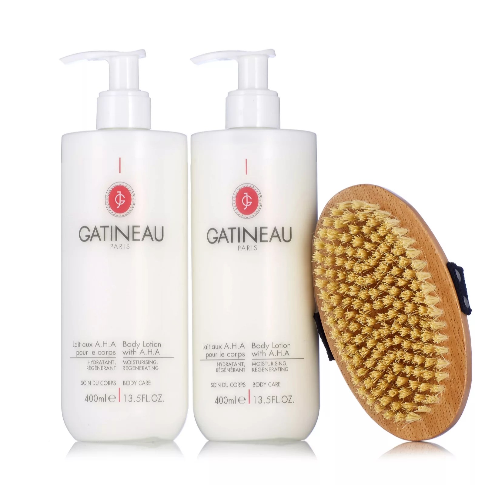 Gatineau AHA Body Lotion Duo 400ml & Body Brush QVC UK