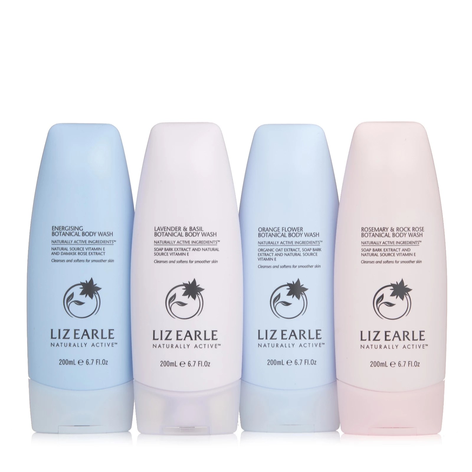 Liz Earle Botanical Body Wash 4 Piece Collection QVC UK