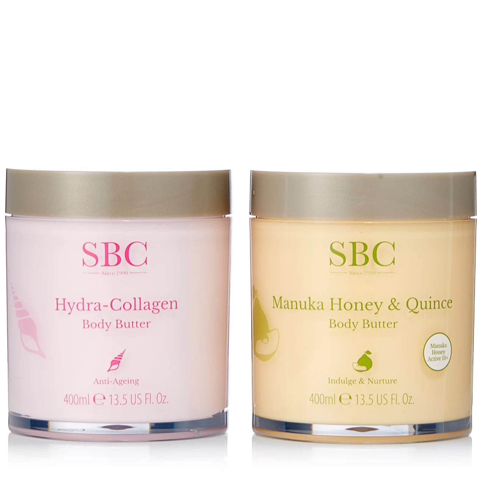 SBC Collagen & Manuka Body Butter Duo 400ml QVC UK