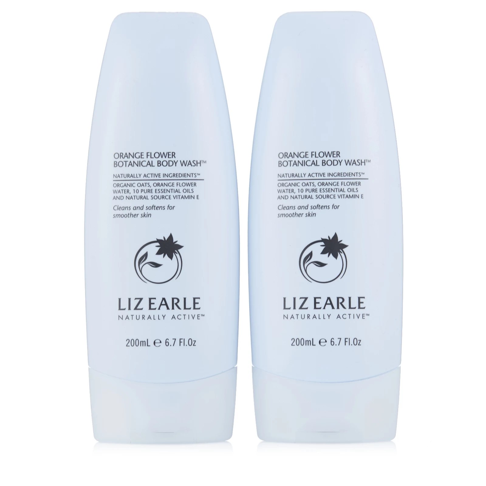 Liz Earle Orange Flower Botanical Body Wash Duo QVC UK
