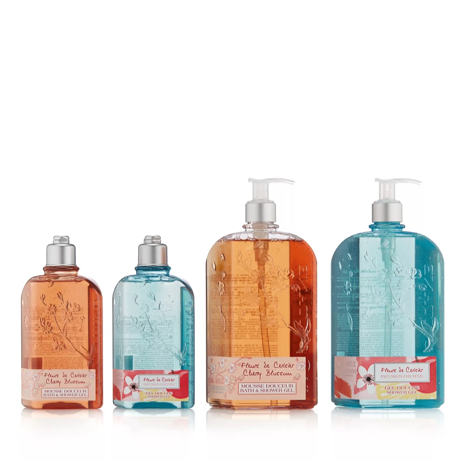L'Occitane 4 Piece Complete Cherry Shower Gel Collection QVC UK