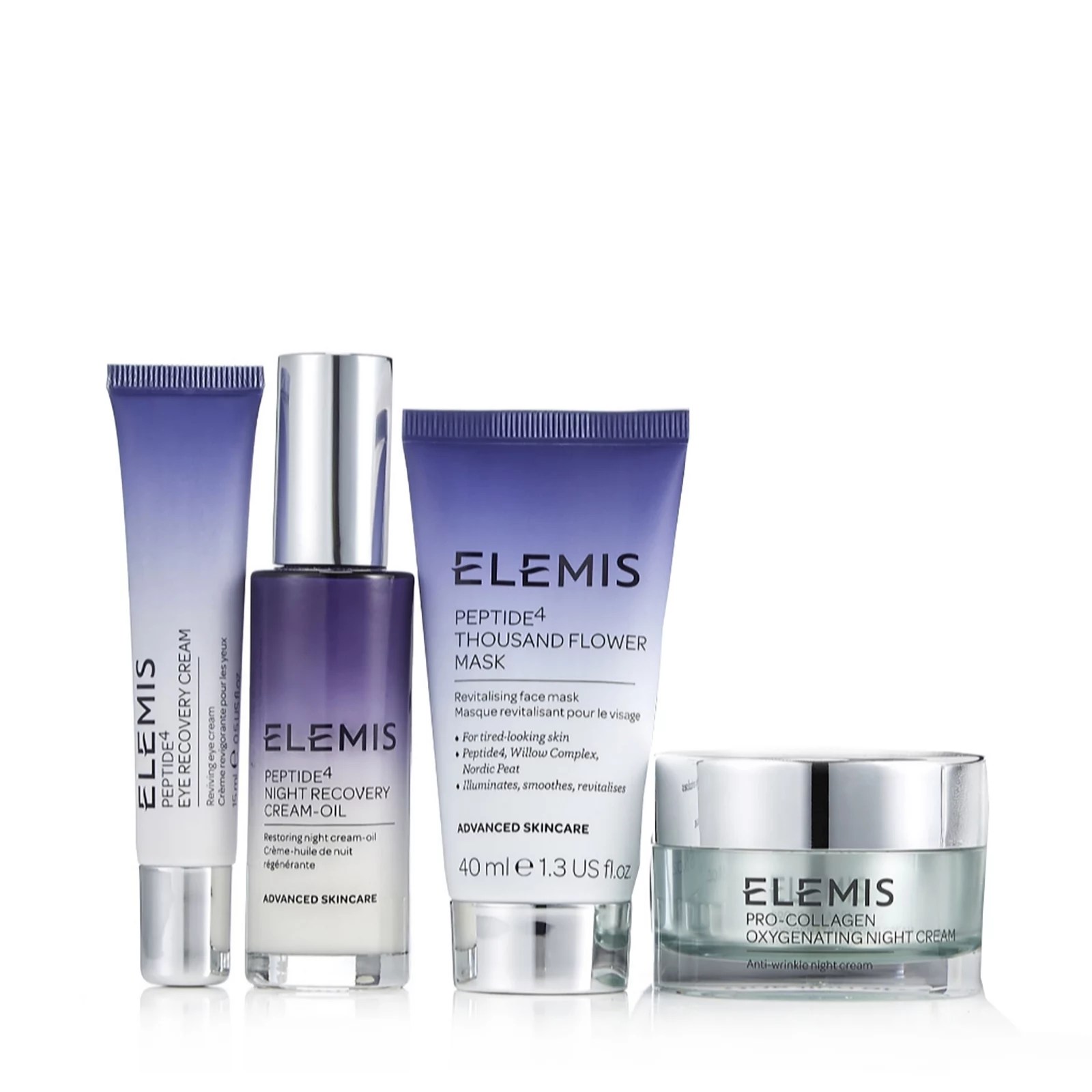 Elemis 4 Piece Peptide4 Nighttime Saviours Collection QVC UK