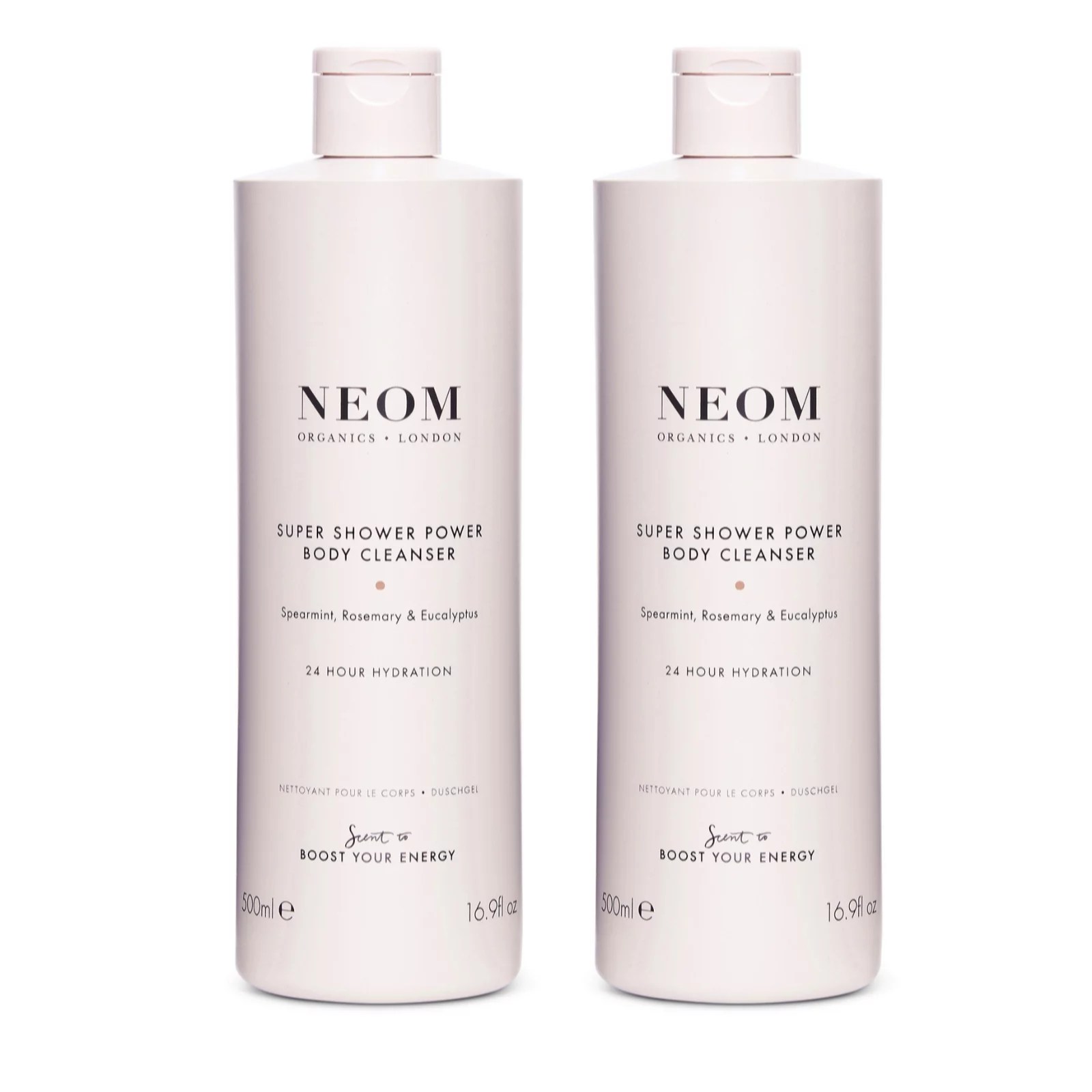 Neom Shower Power Body Cleanser 500ml Duo QVC UK