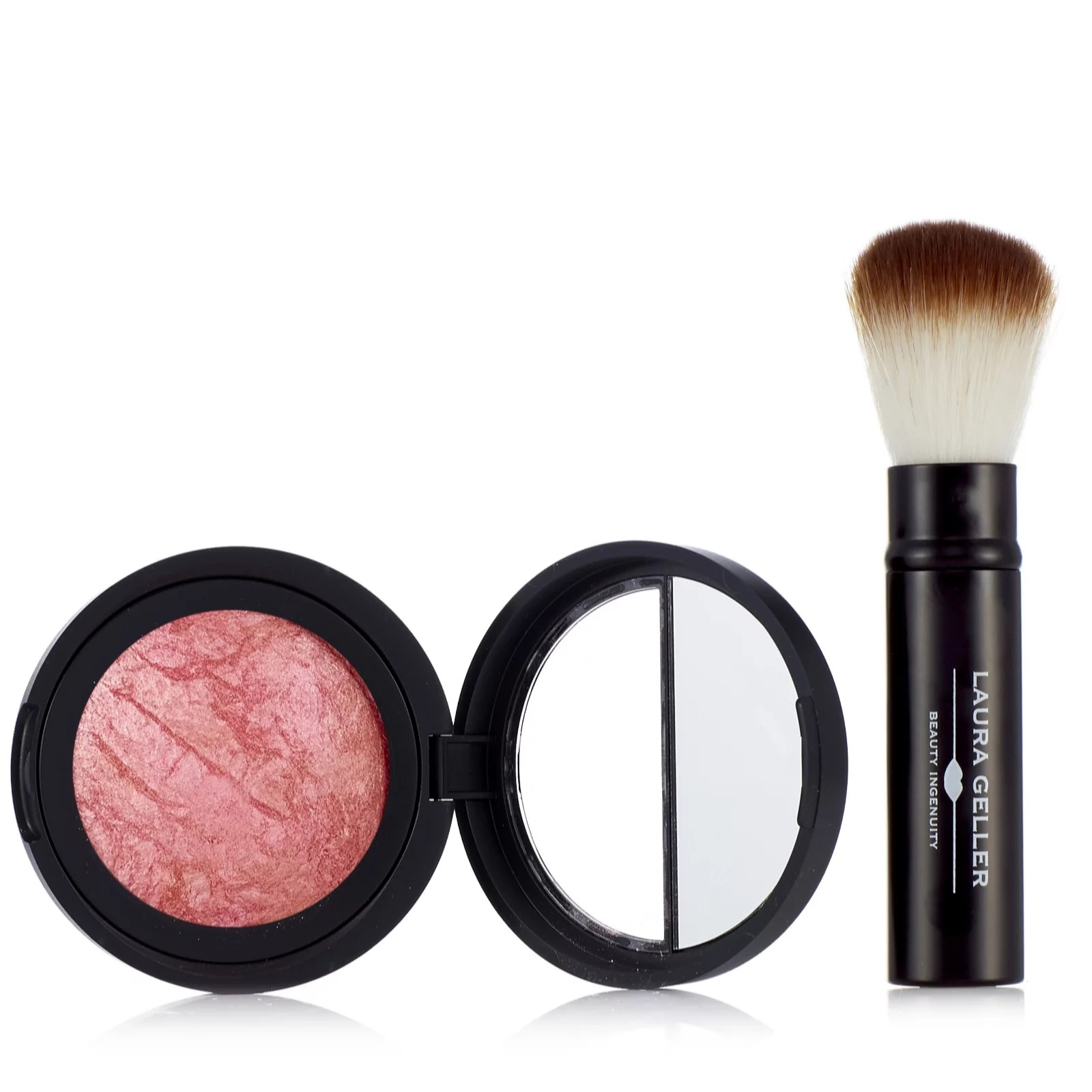 Laura Geller BlushnBrighten Baked Blush 4.5g & Brush QVC UK