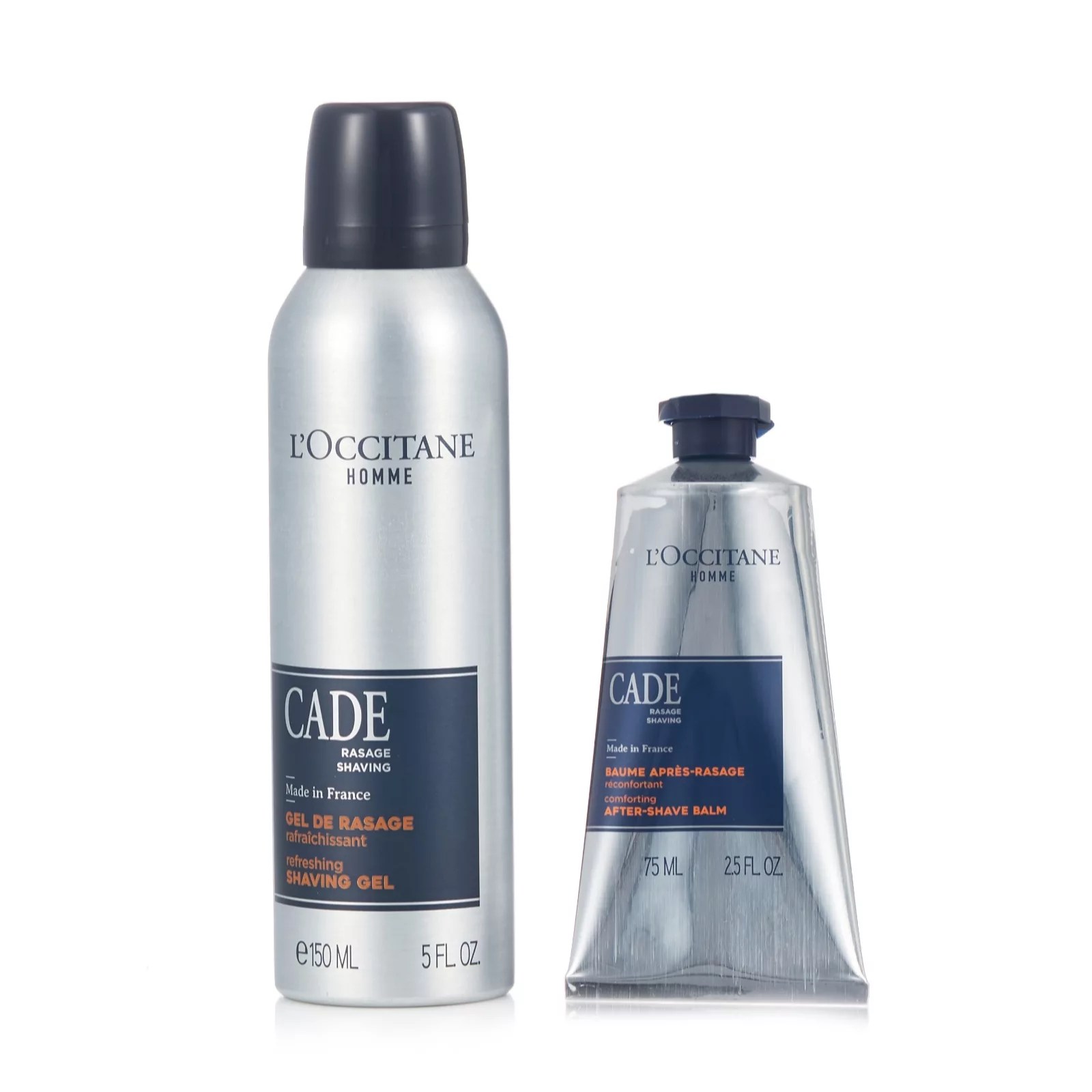 L'Occitane Cade Shaving Gel 150ml & Aftershave 75ml Balm Set QVC UK