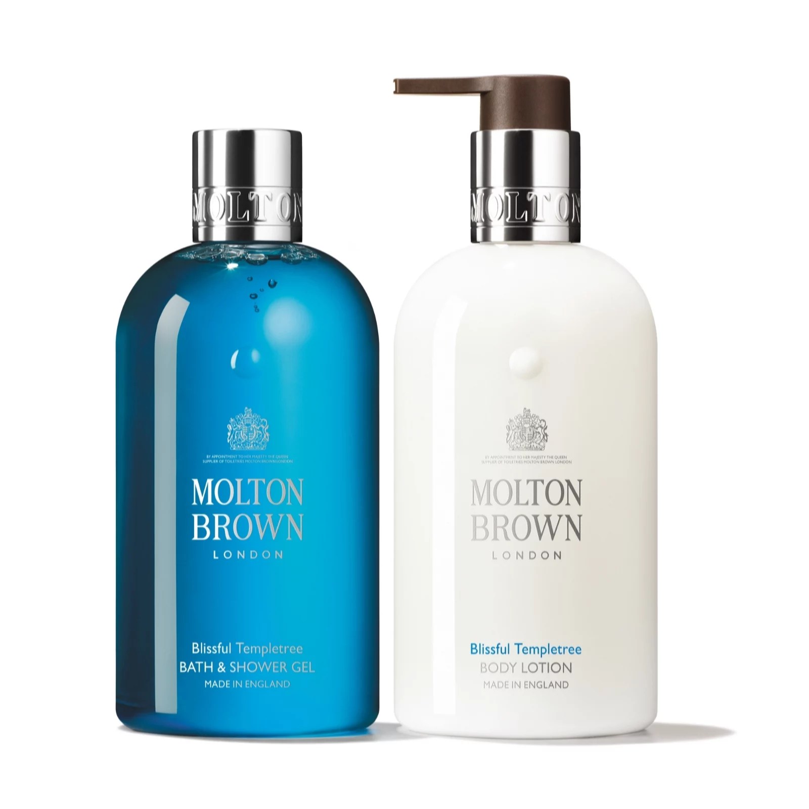 Molton Brown 2 Piece Blissful Templetree Bath & Body 300ml Set QVC UK