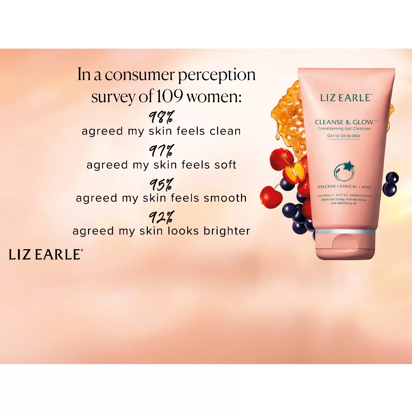 Liz Earle Supersize Cleanse & Glow Gel Cleanser 250ml QVC UK