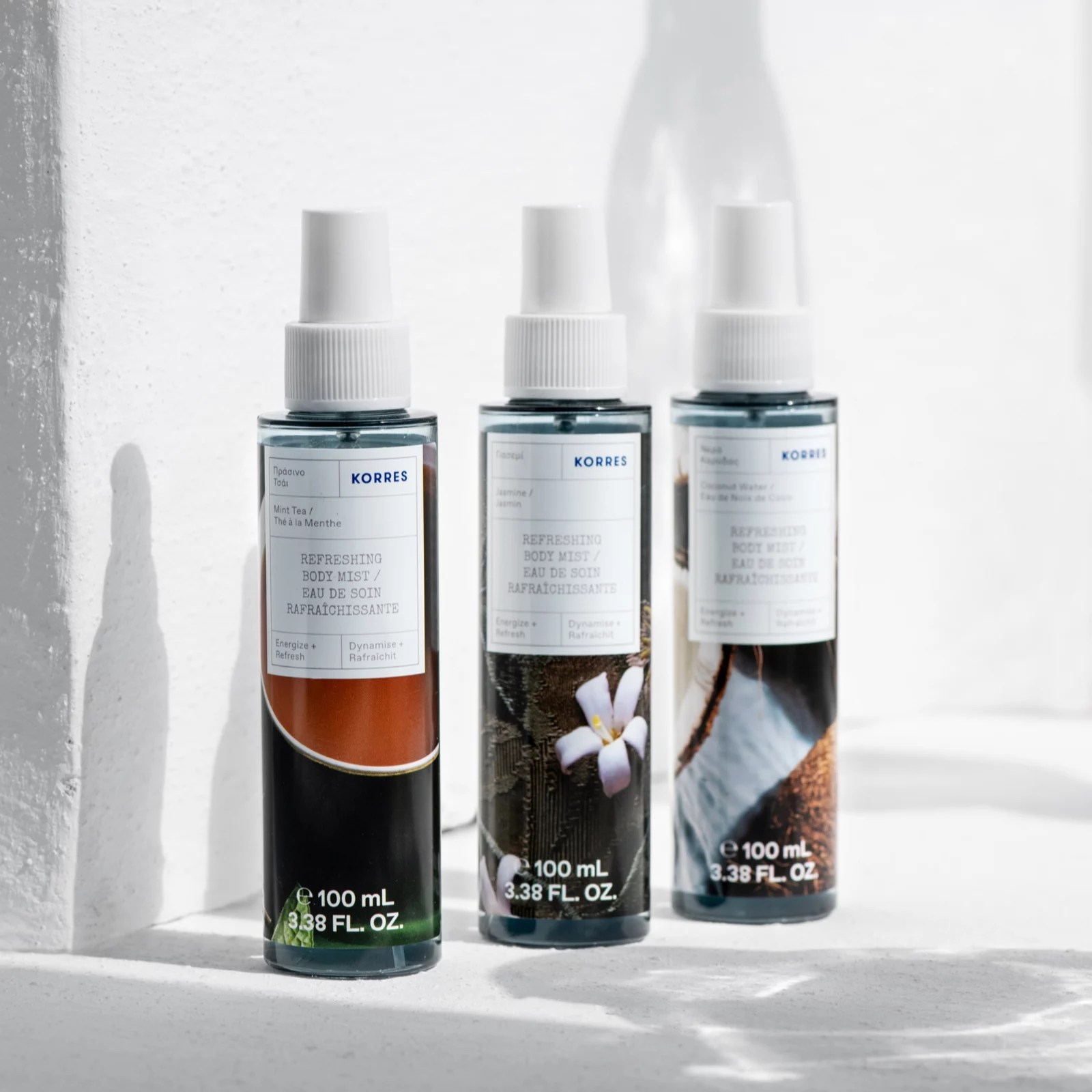 Korres 3 Piece Hydrate & Refresh Body Mist 100ml Set QVC UK