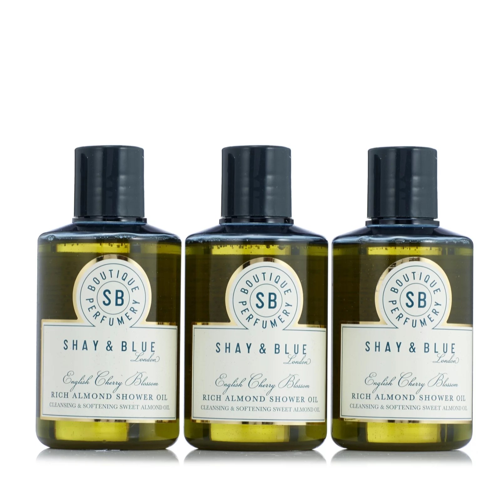Shay & Blue Rich Almond Shower Oil Trio 250ml QVC UK