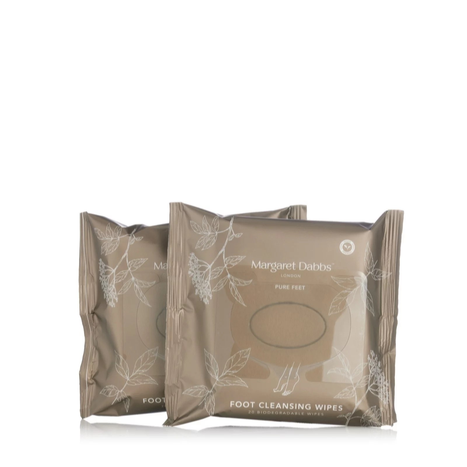 Margaret Dabbs London Pure Foot Cleansing Wipes Duo QVC UK