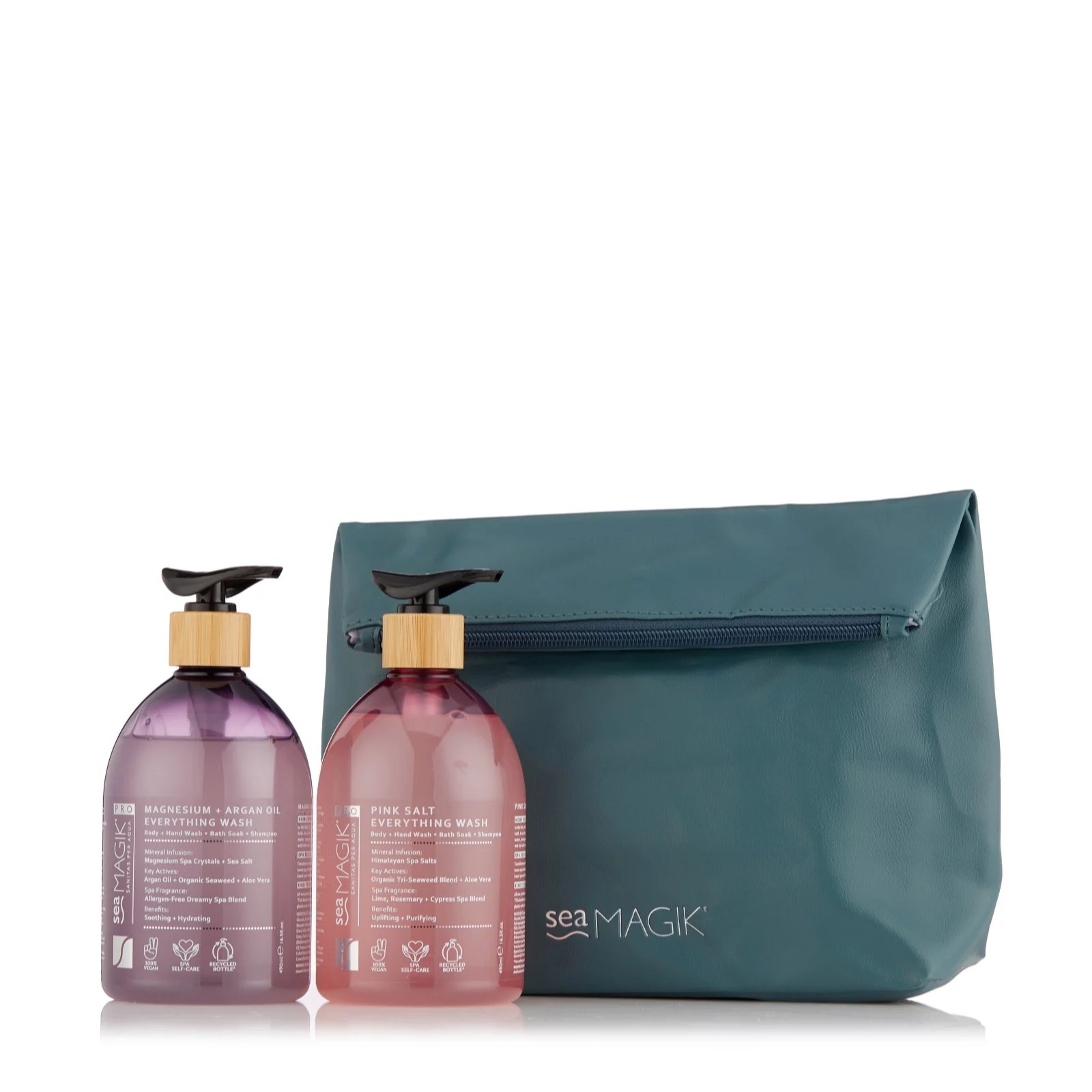 Sea Magik 2 Piece Pro Marine Spa Body Wash Set & Bag QVC UK