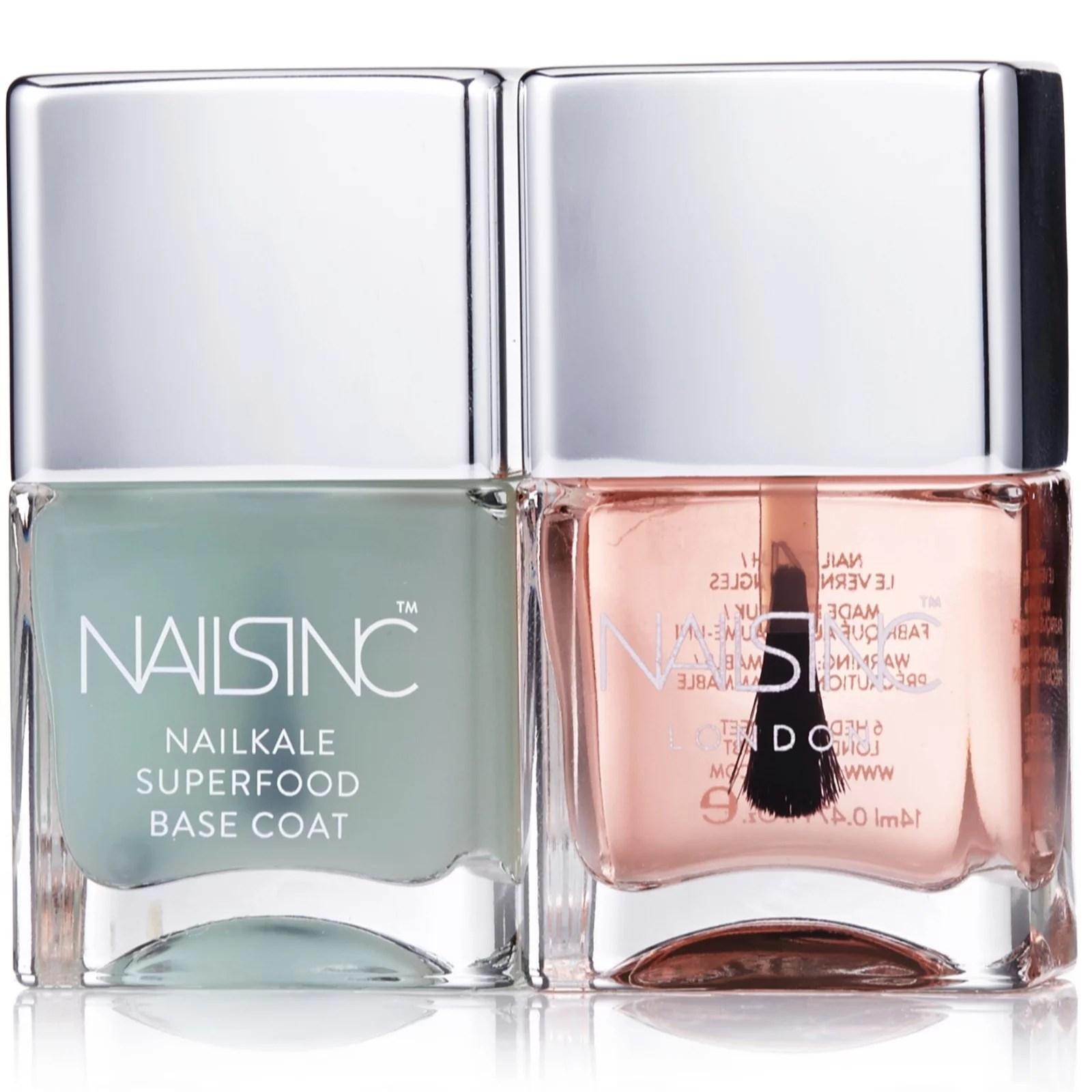Nails Inc Nailkale Basecoat & Kensington Caviar Topcoat QVC UK
