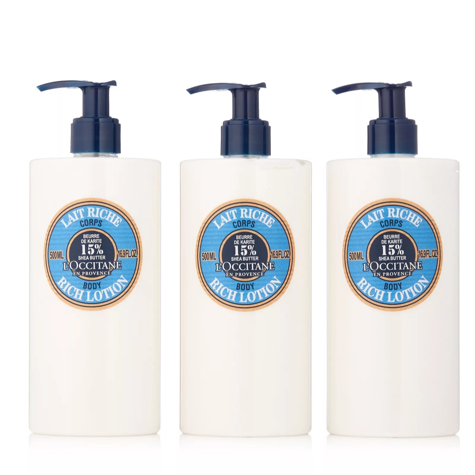 L'Occitane Supersize Shea Rich Body Lotion 500ml Trio QVC UK