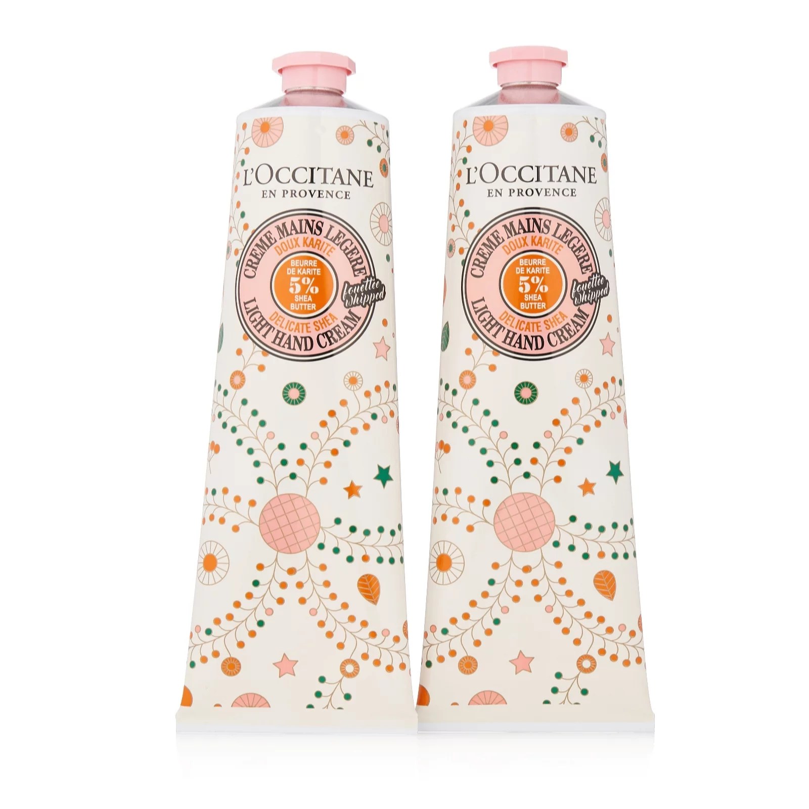 L'Occitane Limited Edition Delicate Shea Hand Cream 150ml Duo QVC UK