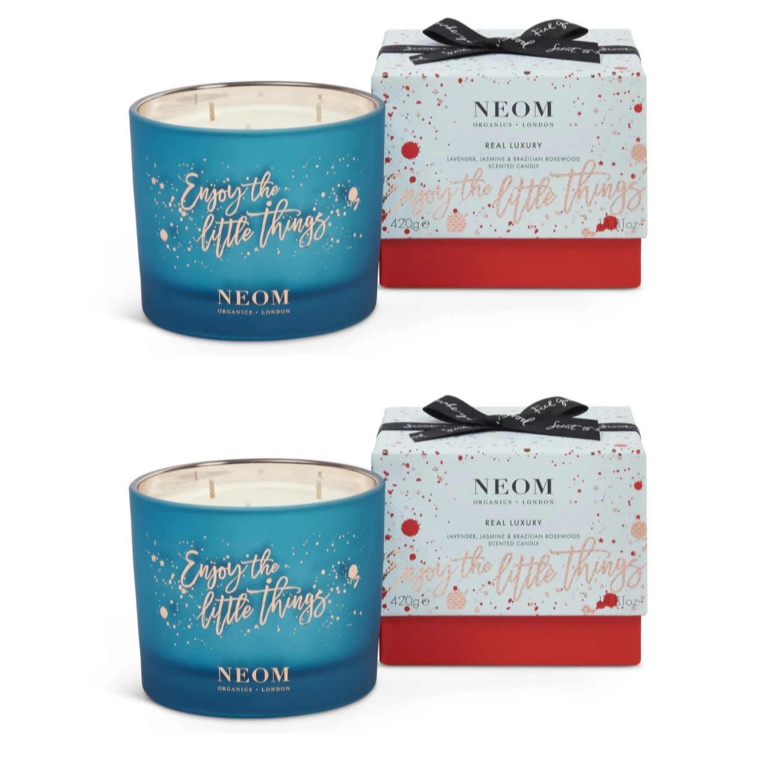 Neom Limited Edition 3 Wick Christmas Candle Duo QVC UK