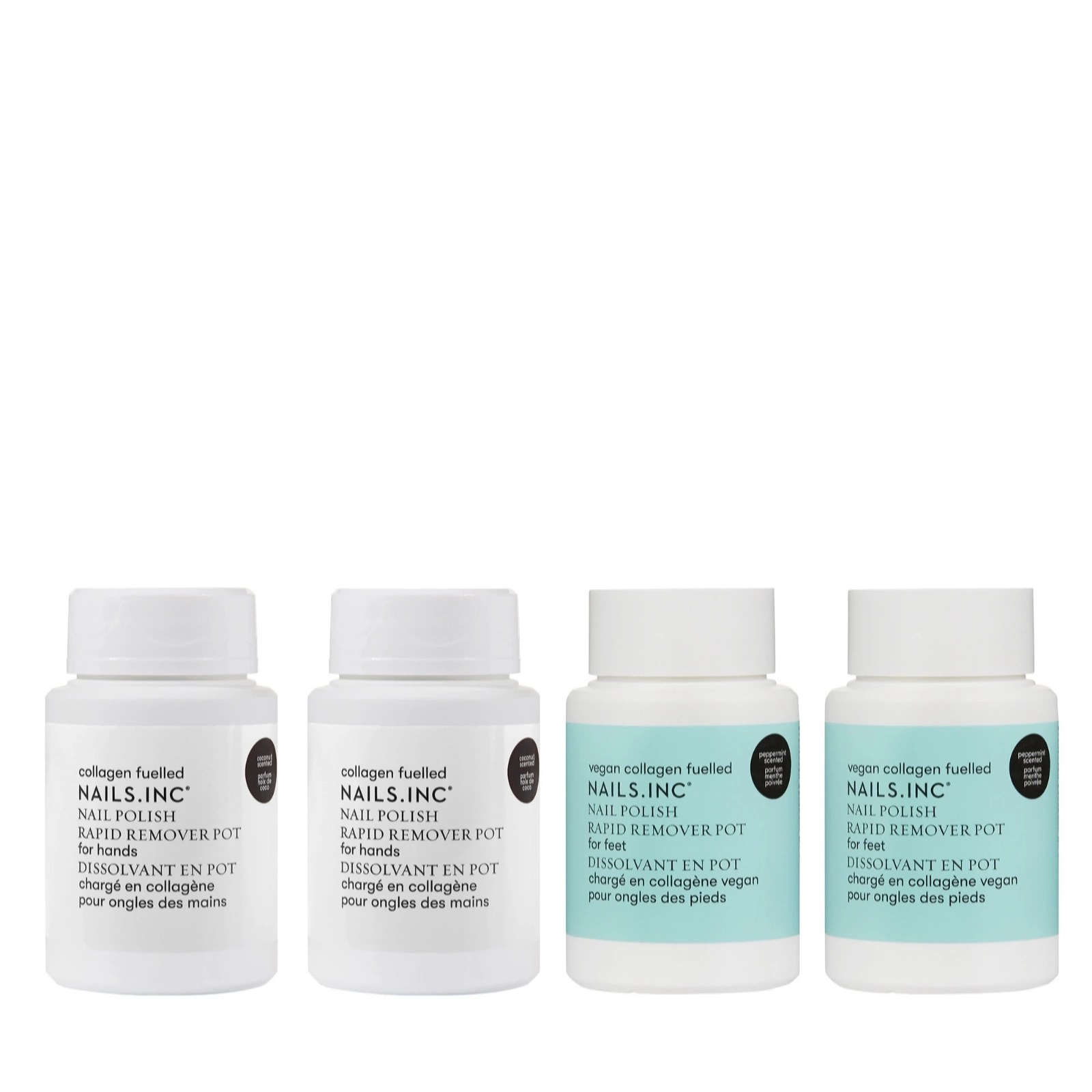 Nails Inc 4 Piece Fragranced Nail Polish Remover Pots QVC UK
