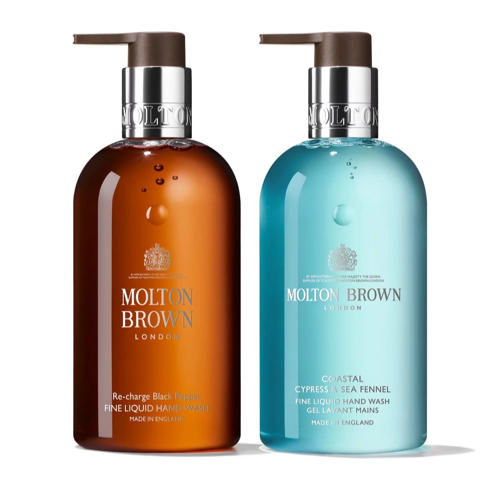 Molton Brown 2 Piece Black Pepper & Coastal Cypress Hand Wash Set QVC UK