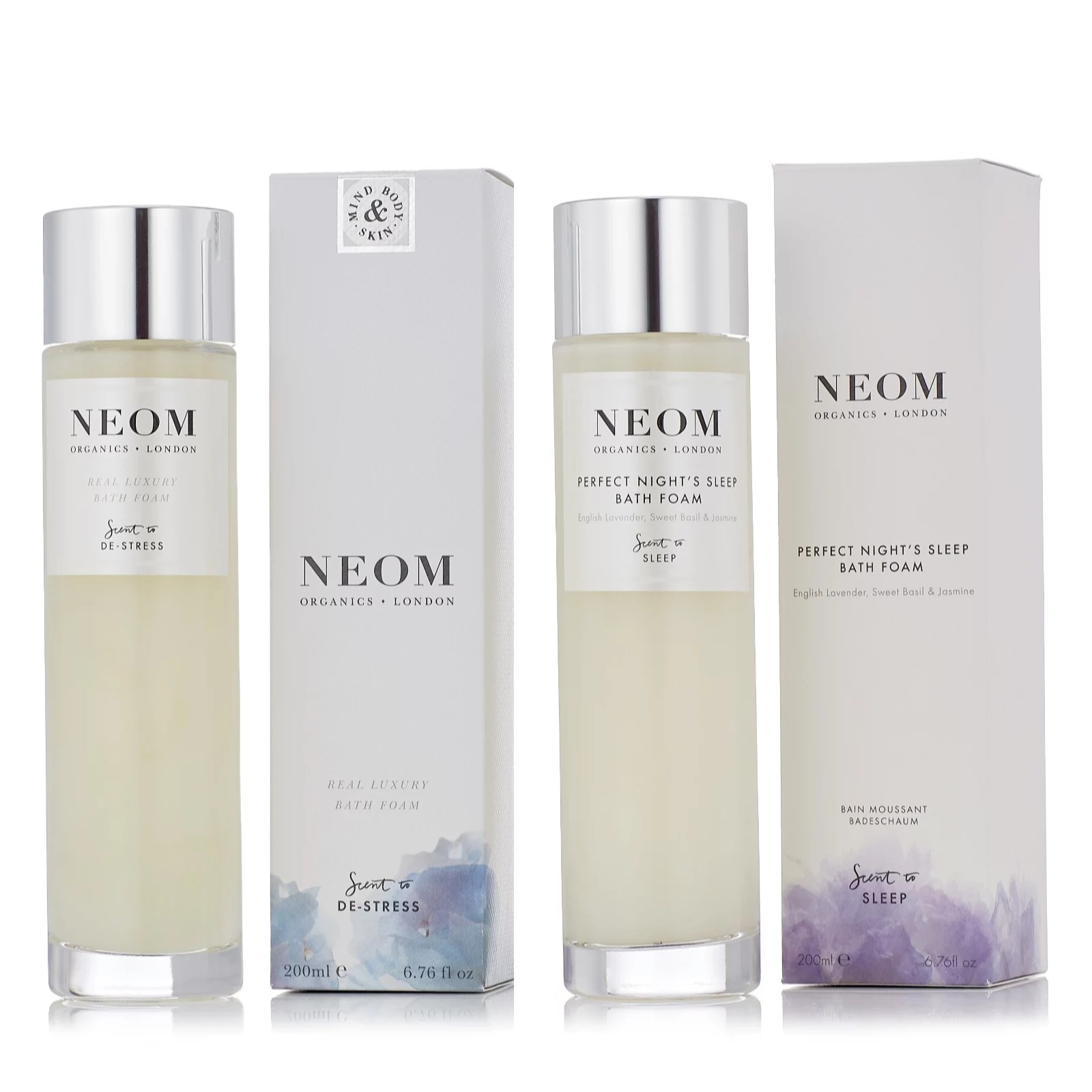Neom Calming Bath Foam Duo 200ml QVC UK