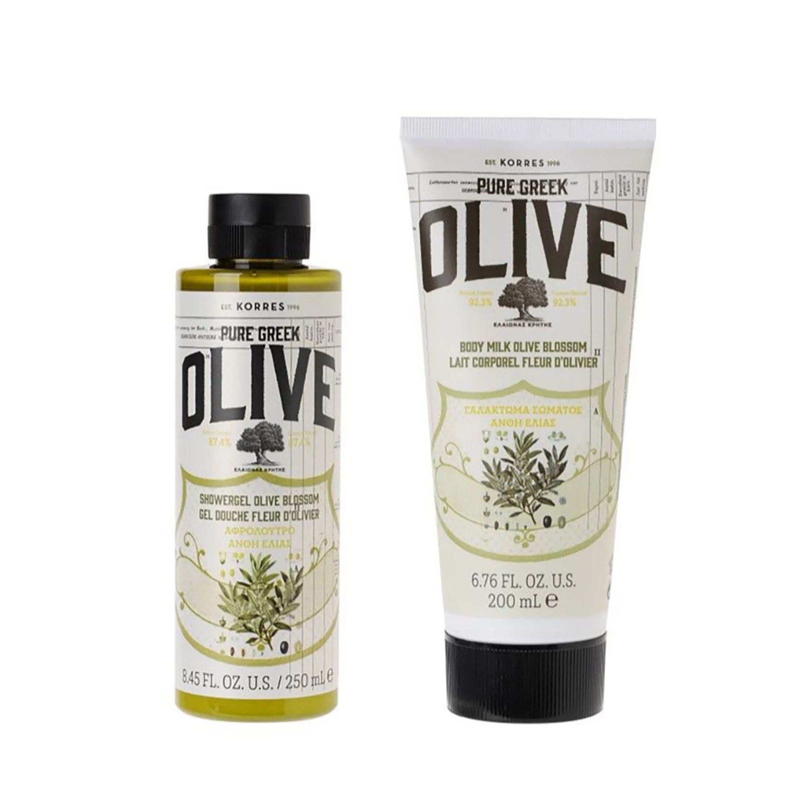 Korres Pure Greek Oil Body Cream & Shower Gel Duo QVC UK