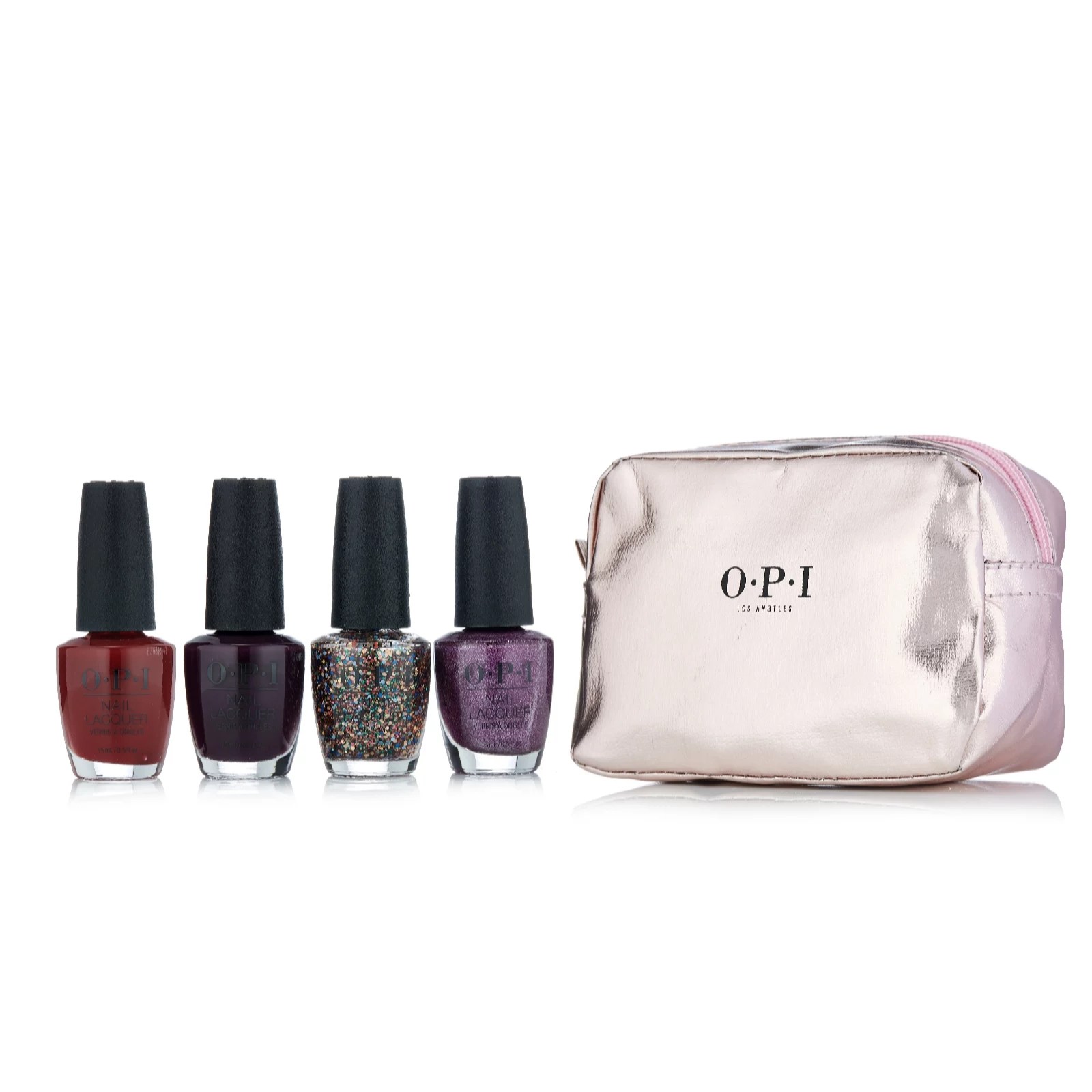 OPI 4 Piece Ready to Party Collection With Cosmetic Bag QVC UK