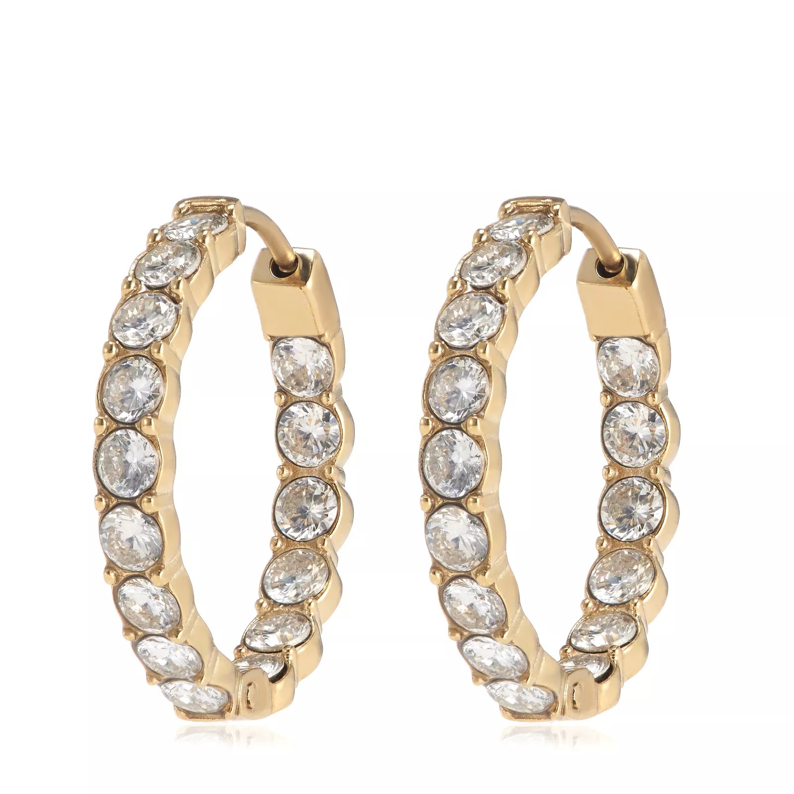 Steel by Diamonique Hoop Earrings & Bracelet Set Stainless Steel QVC UK