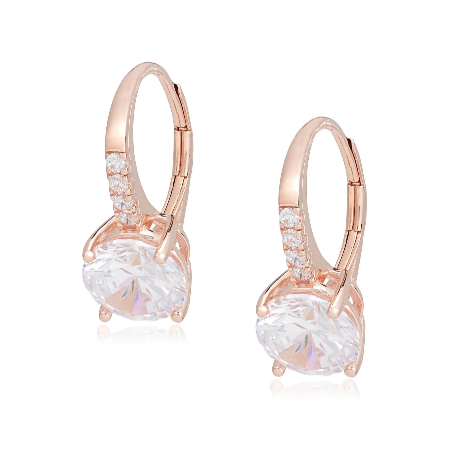 Outlet Diamonique 4ct tw Leverback Earrings Sterling Silver QVC UK