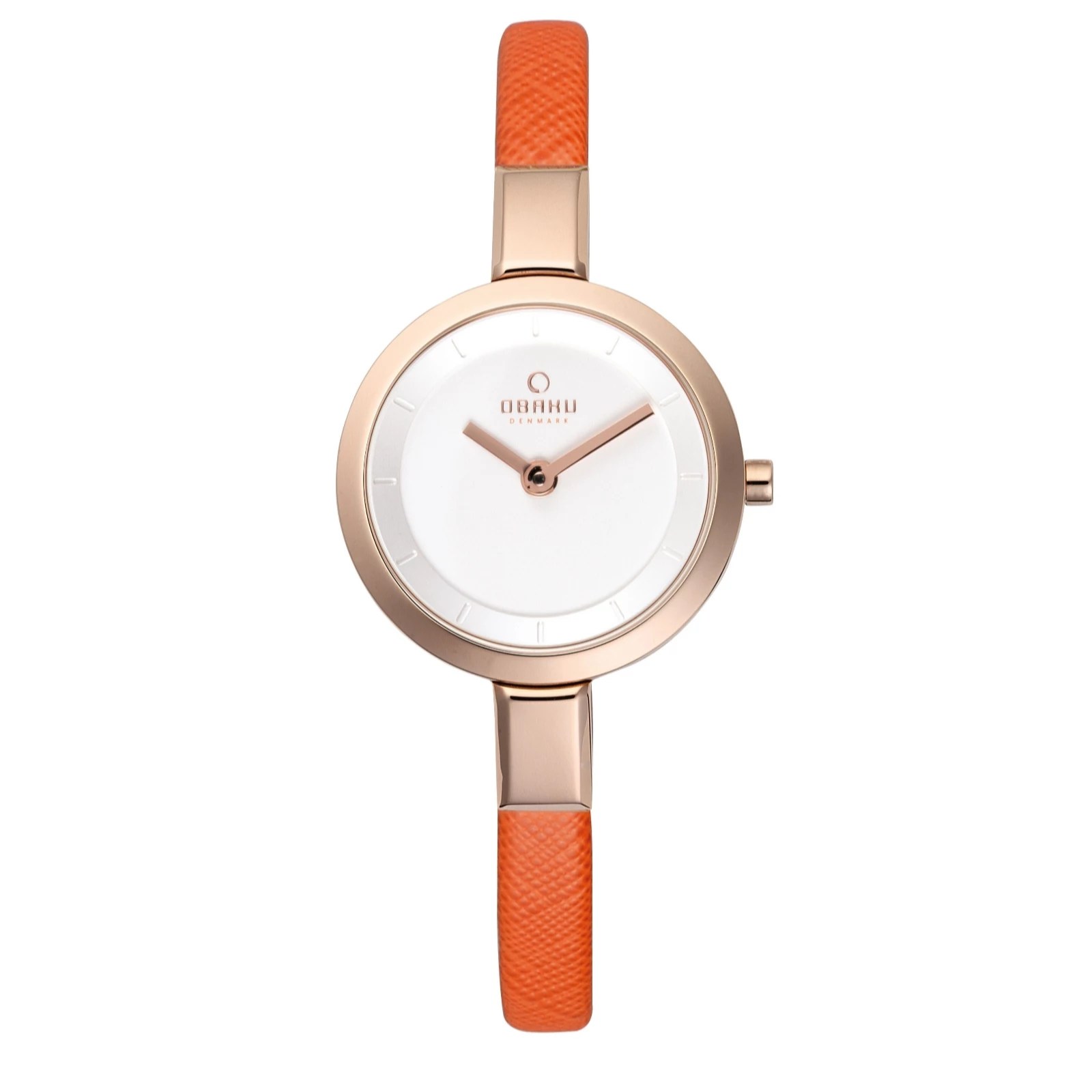 Obaku Ladies Siv Leather Strap Watch QVC UK
