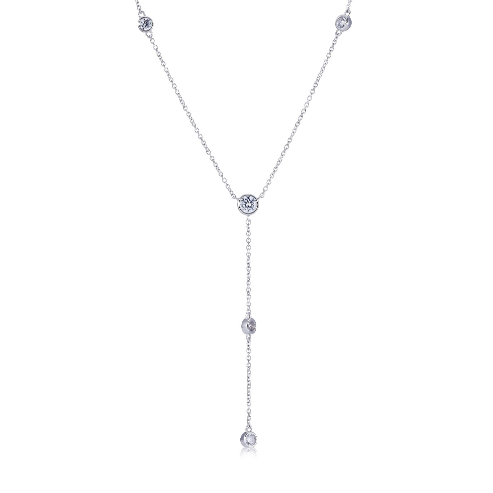Outlet Diamonique 1.4ct tw Bezel Set Y Necklace QVC UK