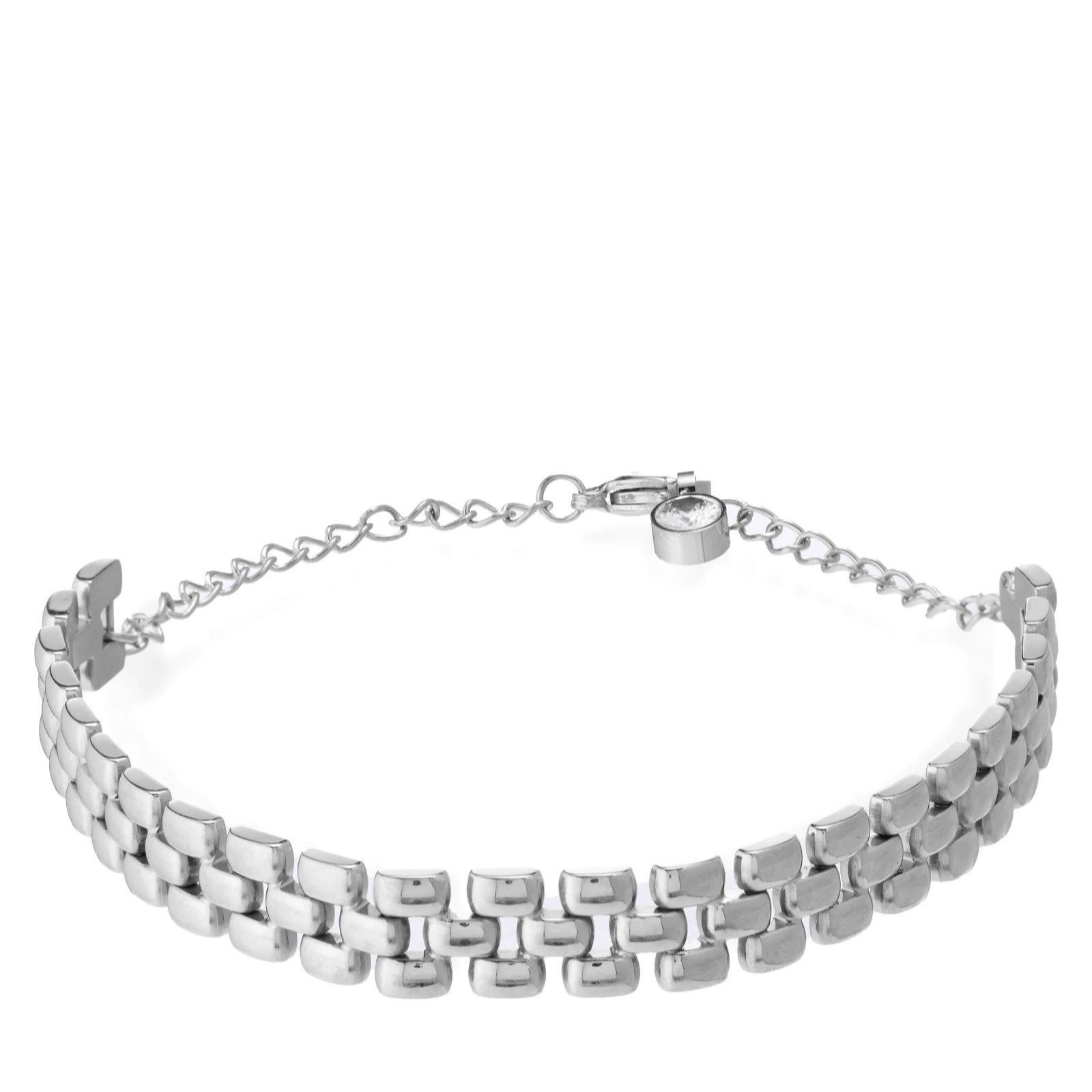 Steel by Diamonique Brick Link Chain Bracelet Stainless Steel QVC UK