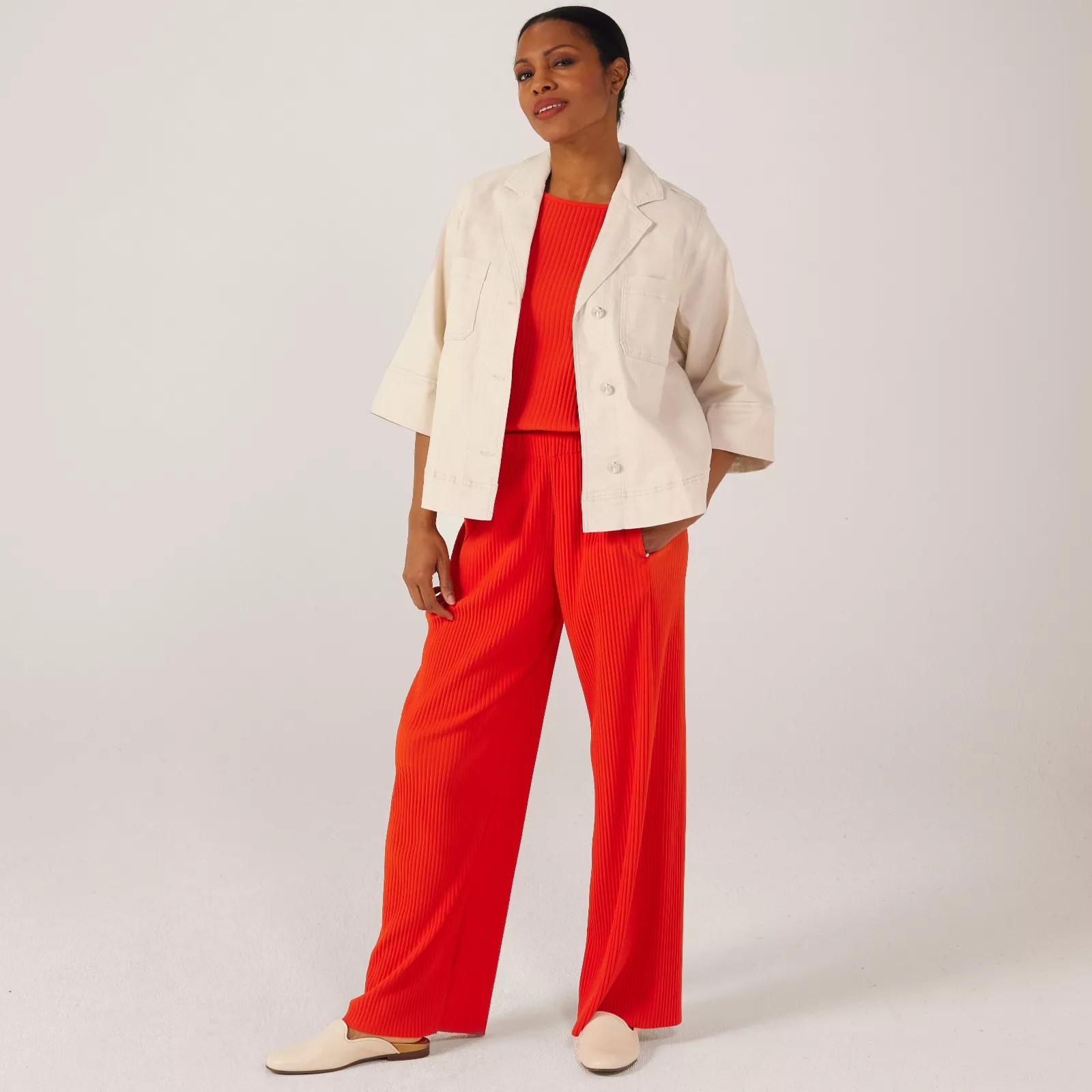 Marla Wynne Denim Pleat Back Jacket QVC UK