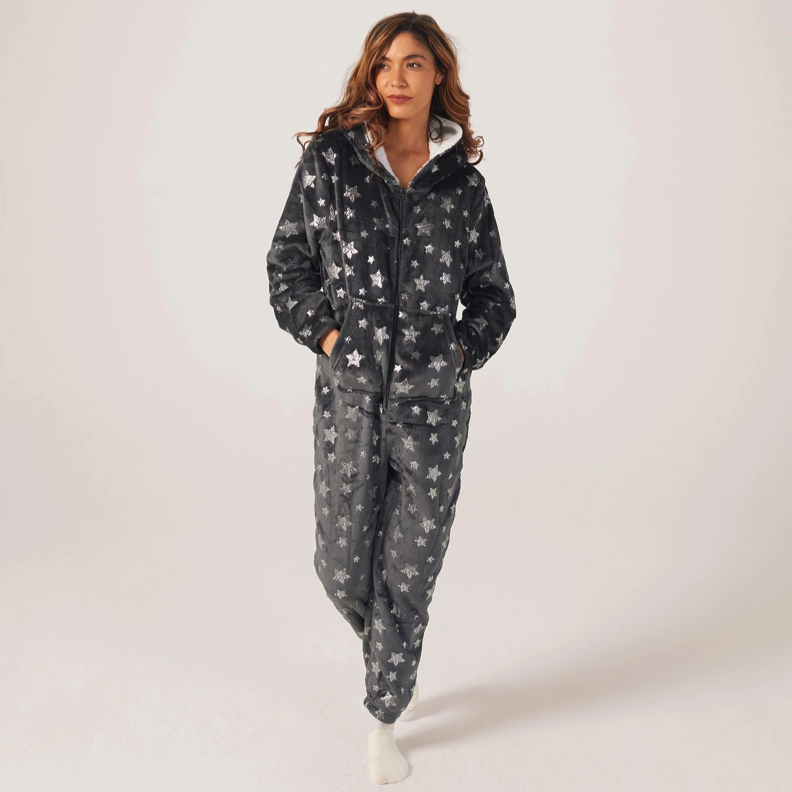 Cozee Home Foil Print Onesie QVC UK