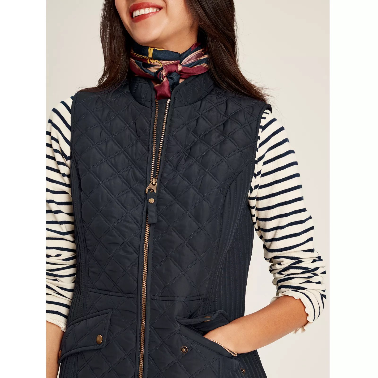 Joules Minx Quilted Gilet QVC UK
