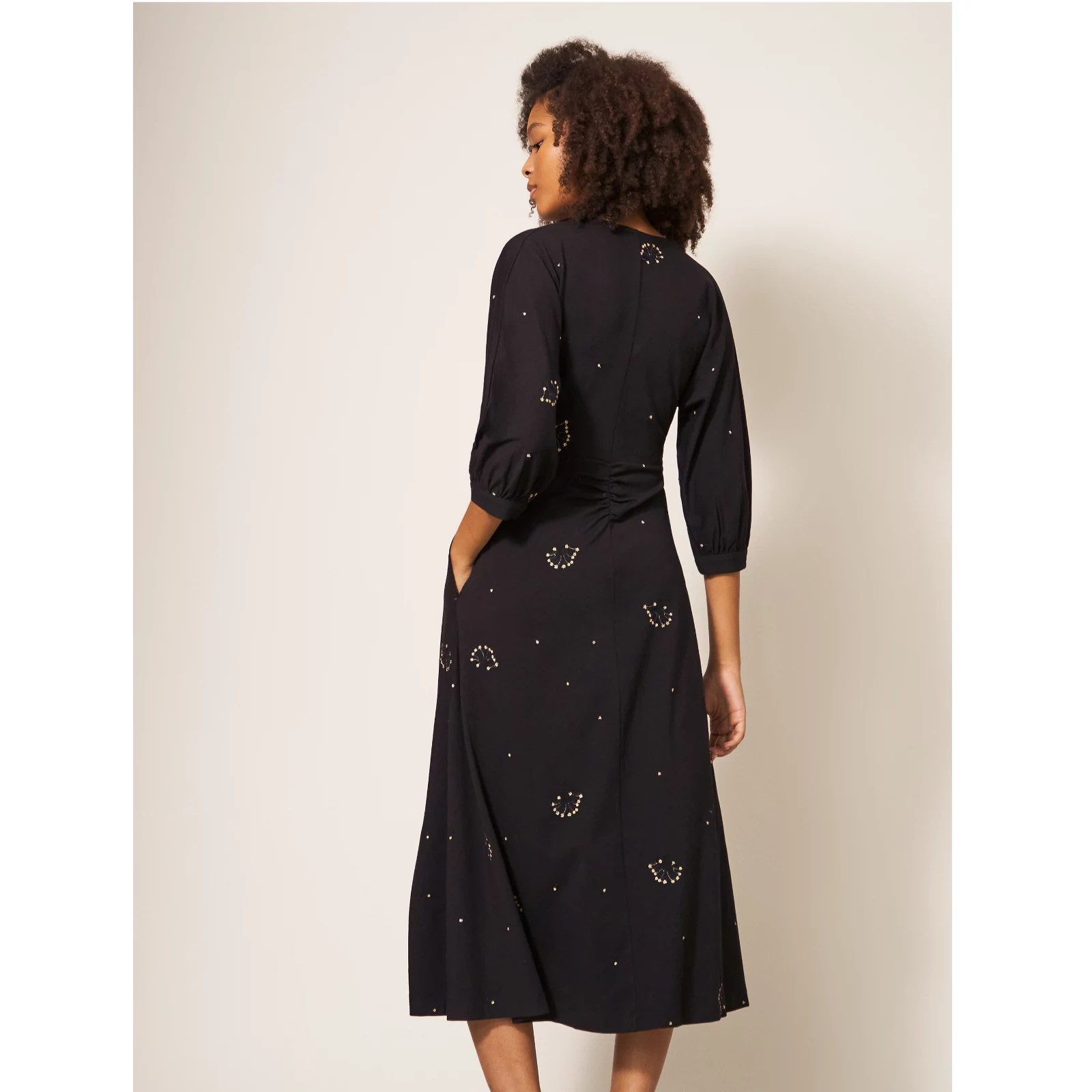 White Stuff Megan Embroidered Jersey Dress QVC UK