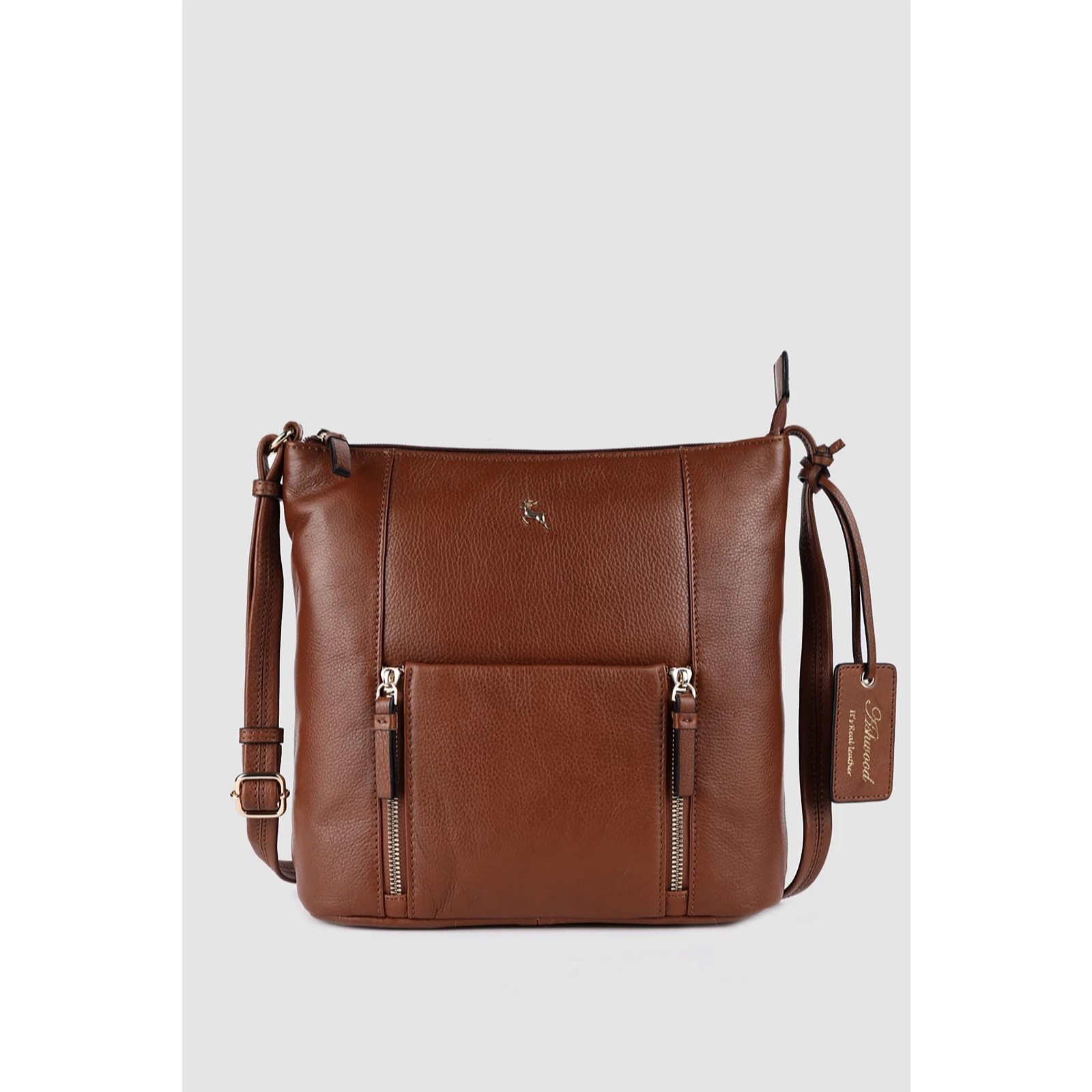 Ashwood Zip Detail Leather Shoulder Bag QVC UK