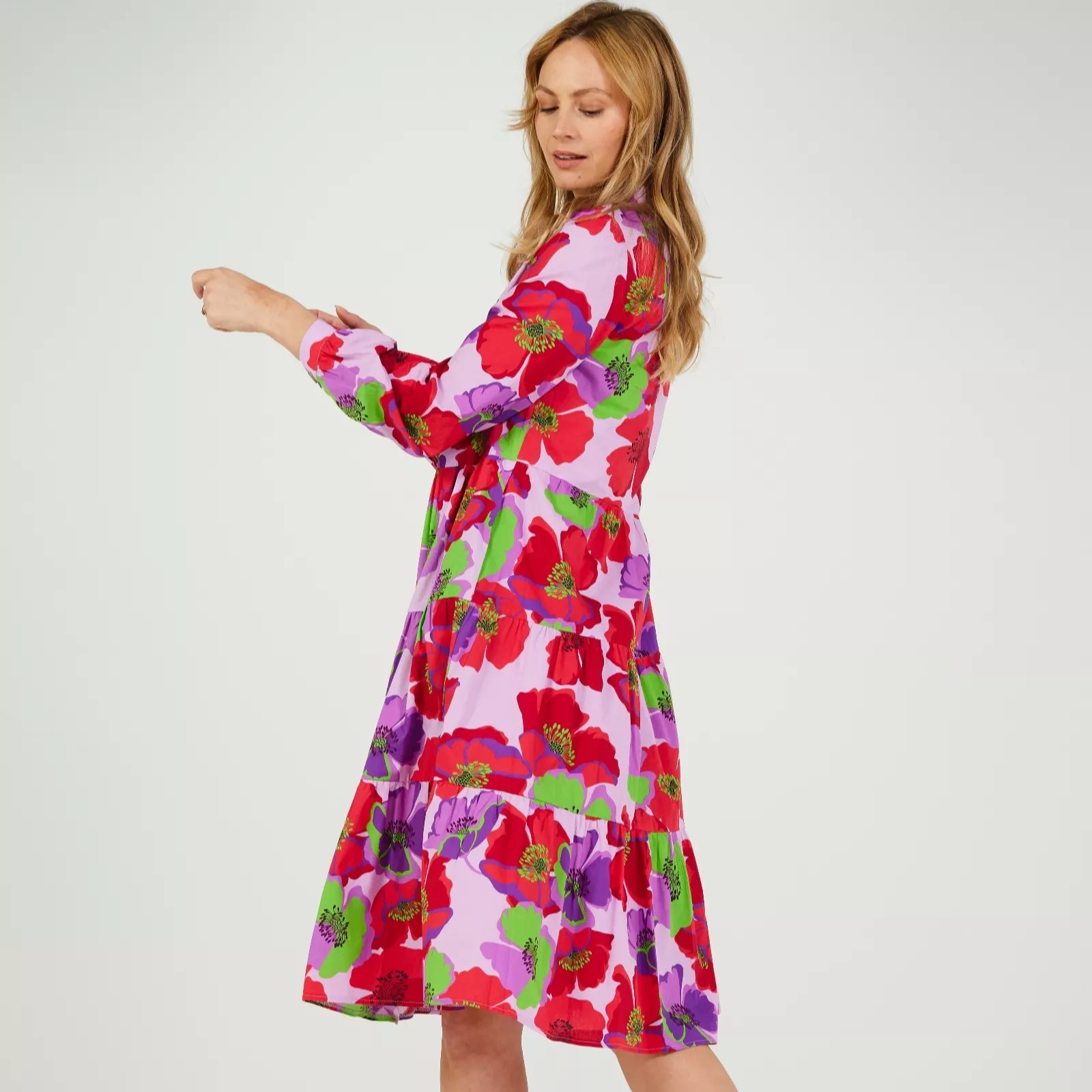 Helene Berman Multi Floral Shirt Dress QVC UK