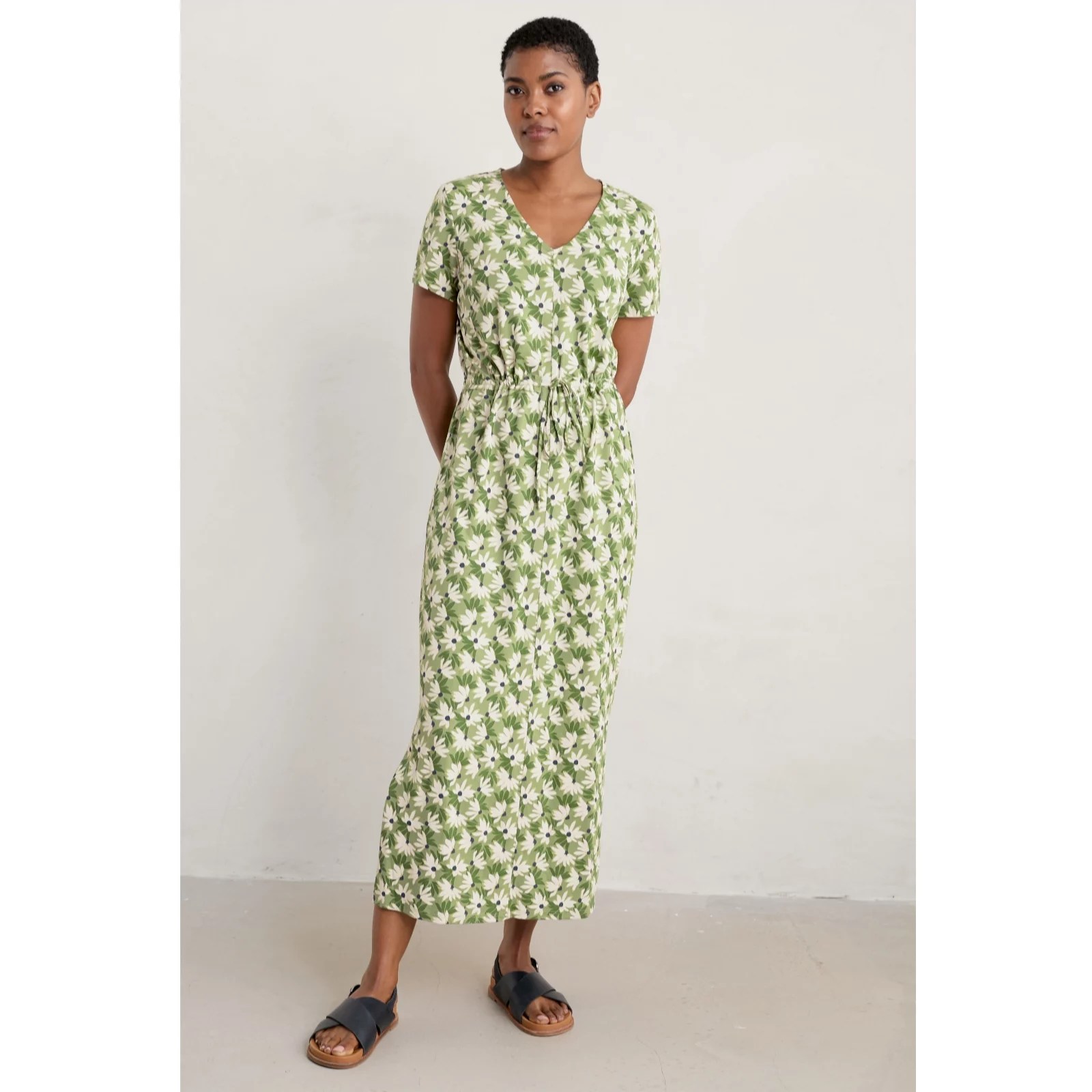 Seasalt Cornwall Chy Ryn Maxi Dress Organic Cotton & Modal QVC UK