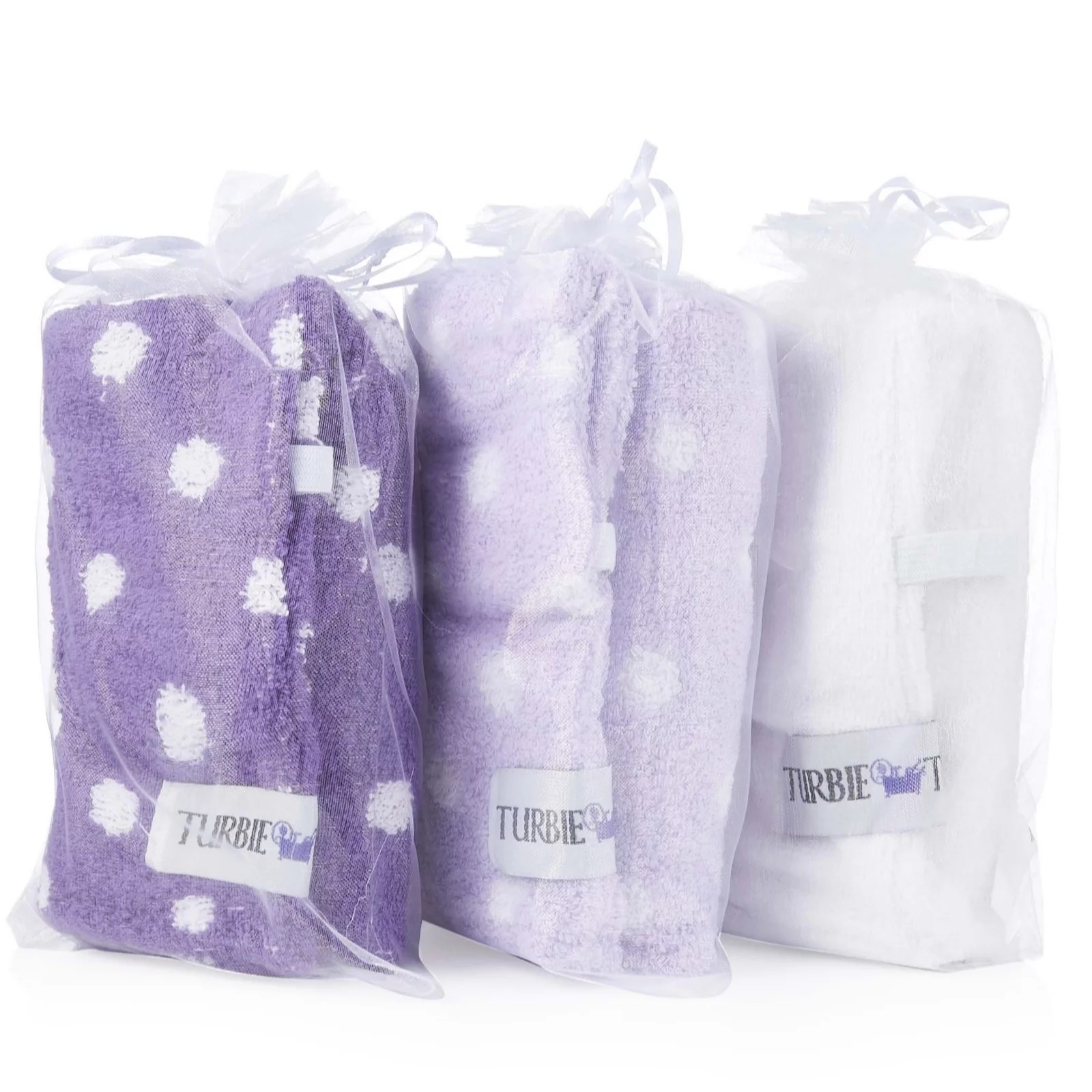 Turbie Twist Set of 3 Polka Dot Hair Towels QVC UK