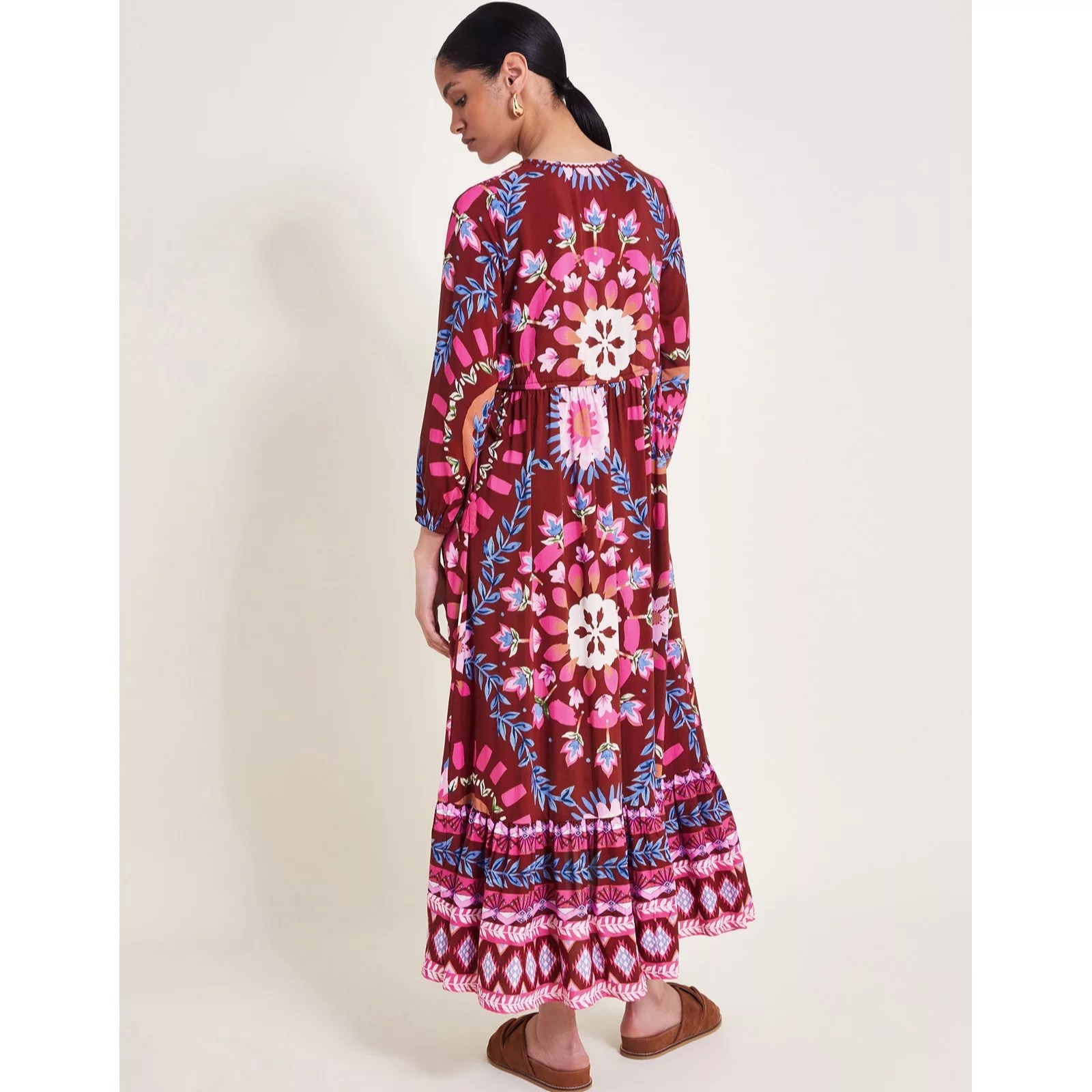 Monsoon Saskia Geo Floral Dress QVC UK