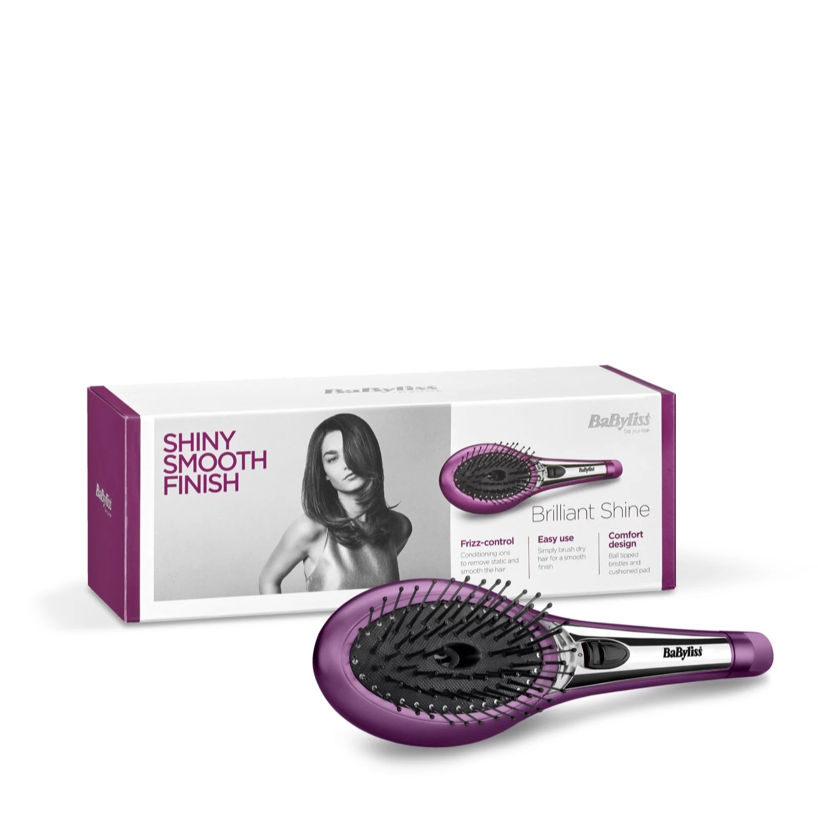 BaByliss Brilliant Shine Ionic Hair Brush QVC UK