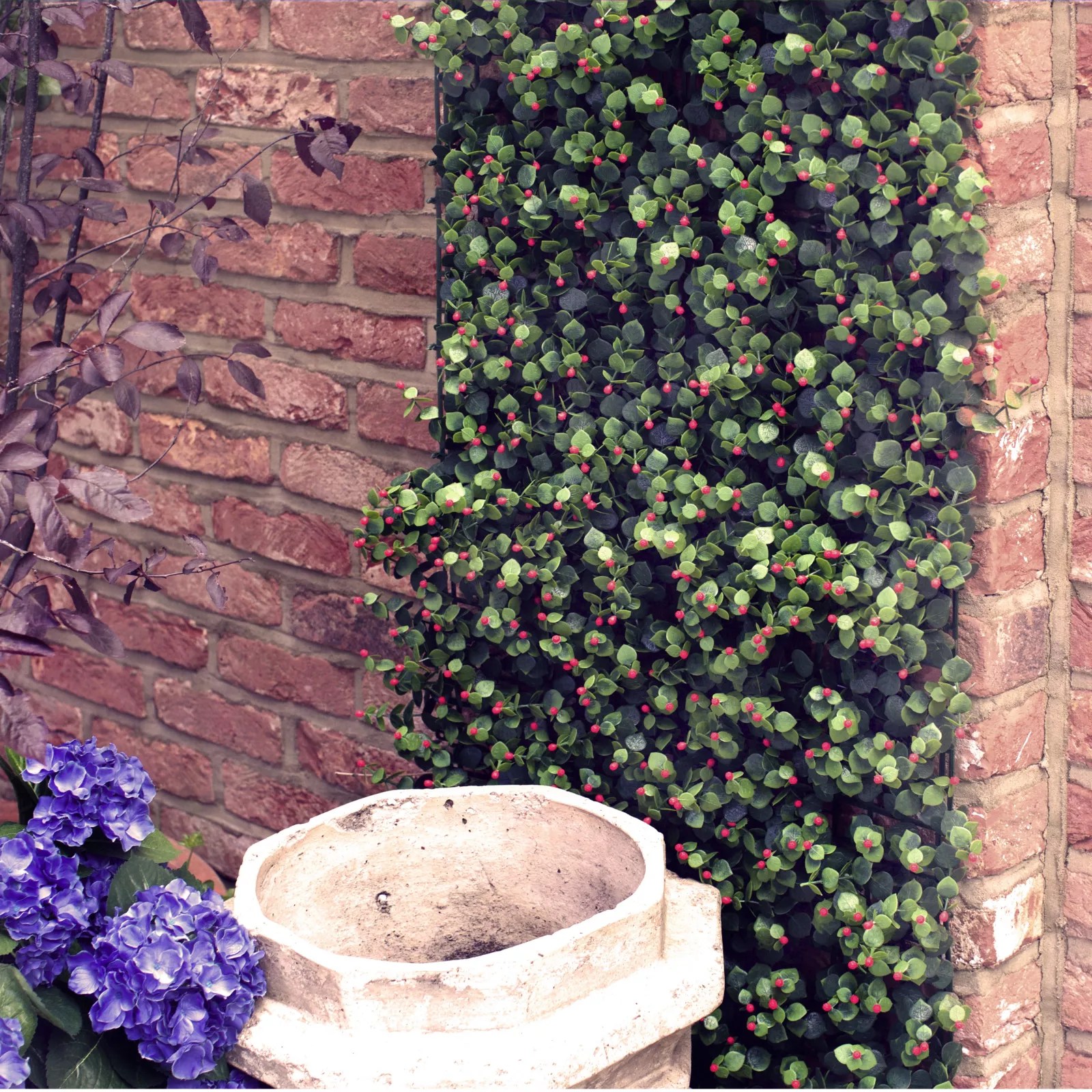 Garden Reflections 8 Panel 2m sq Faux Berries & Greenery Living Wall