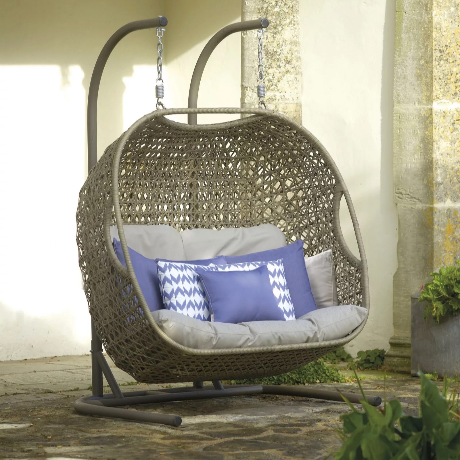 Sun Time Frampton Double Cocoon Garden Swing Chair QVC UK
